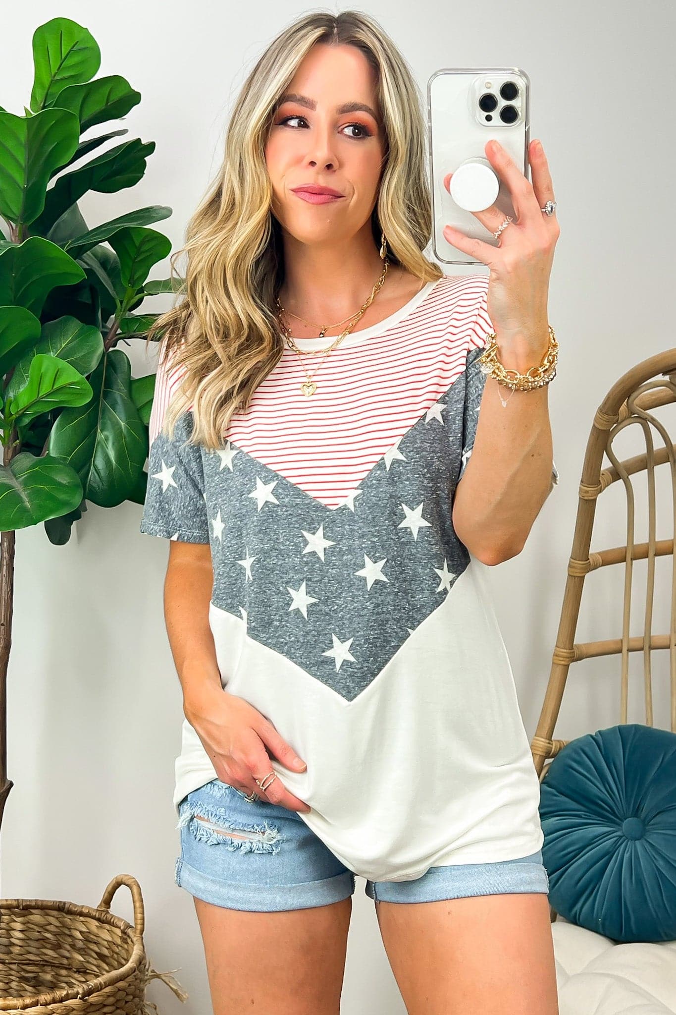  1776 Stars and Stripes Graphic Relaxed Top - FINAL SALE - Madison and Mallory