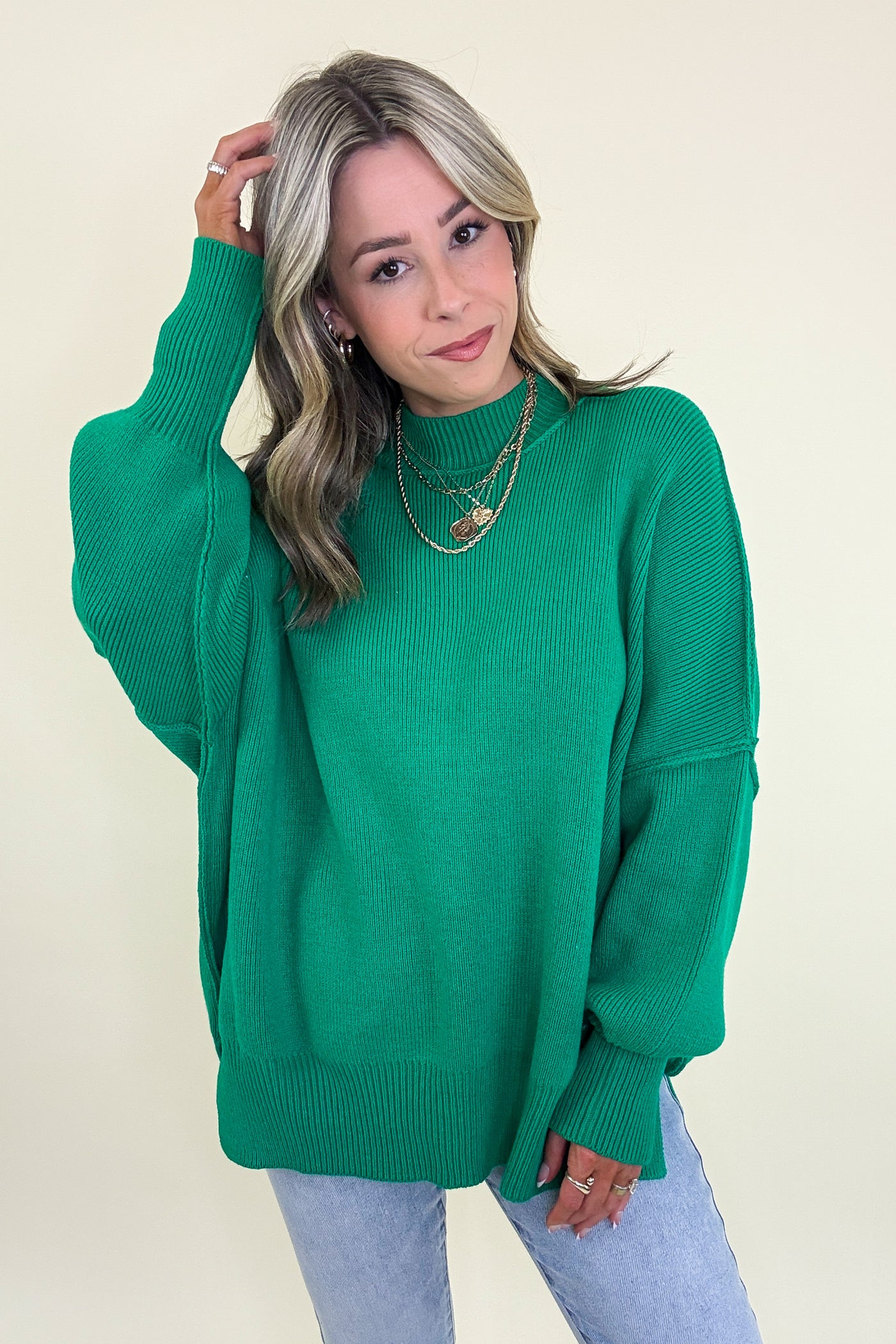 Simple Street Side Slit Oversized Sweater - BACK IN STOCK