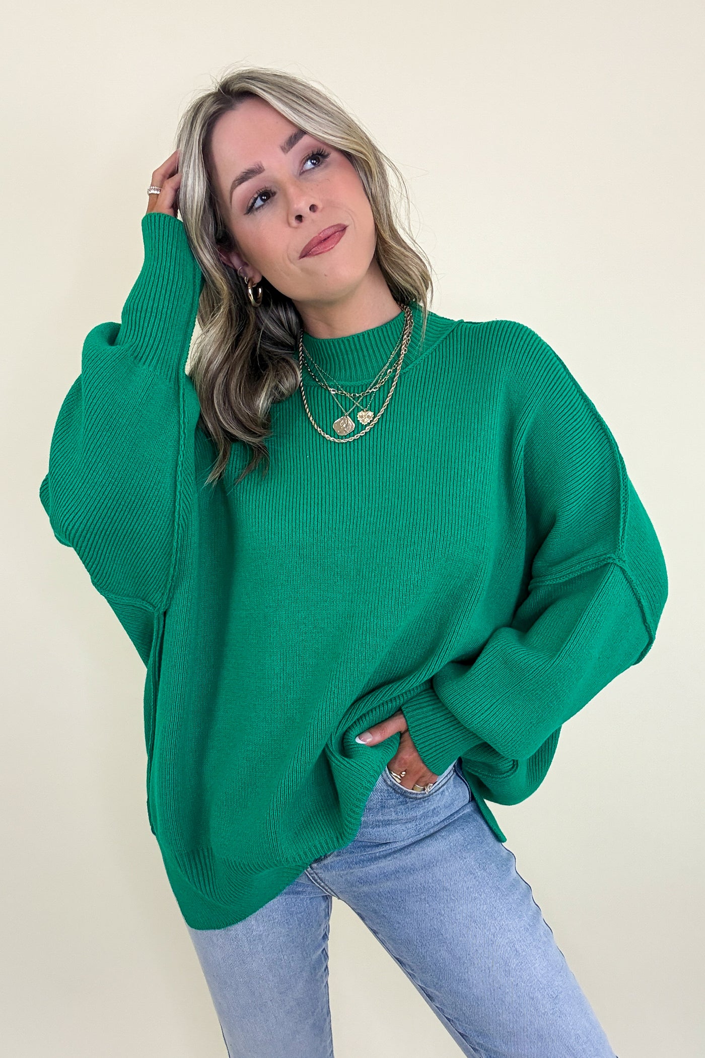 Simple Street Side Slit Oversized Sweater - BACK IN STOCK - Madison and Mallory