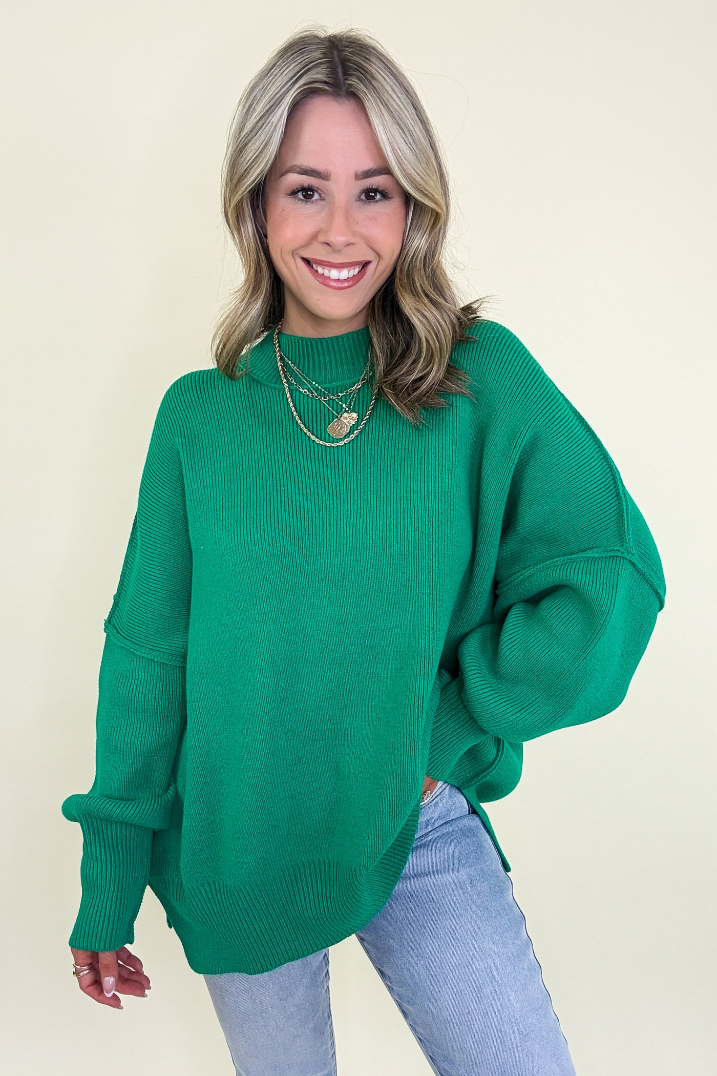 Simple Street Side Slit Oversized Sweater - BACK IN STOCK - Madison and Mallory