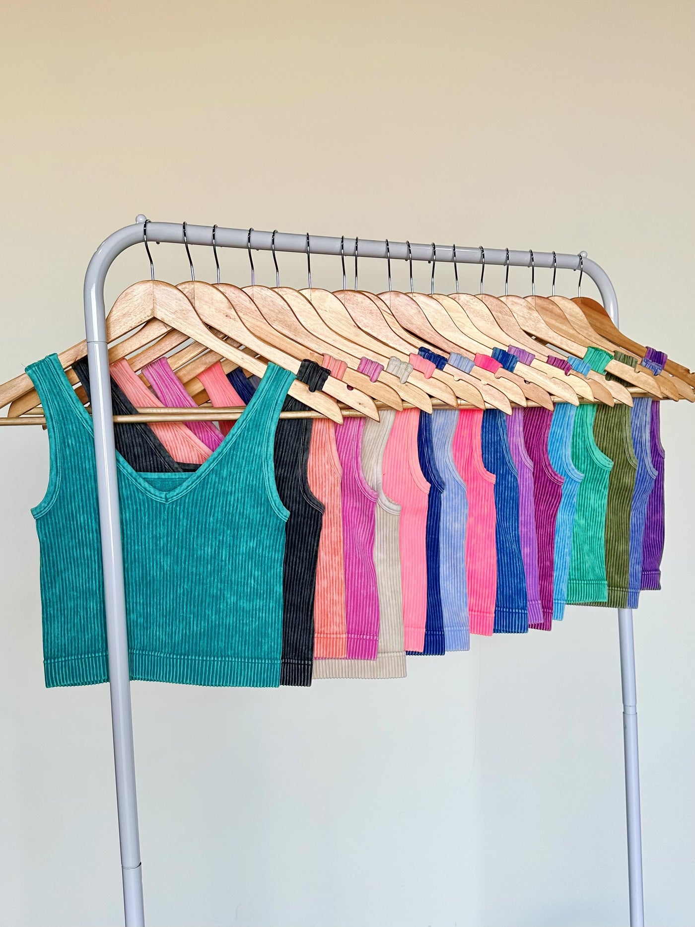 Dream Weekend Acid Wash Two-Way Neckline Tank Top - FINAL SALE - Madison and Mallory