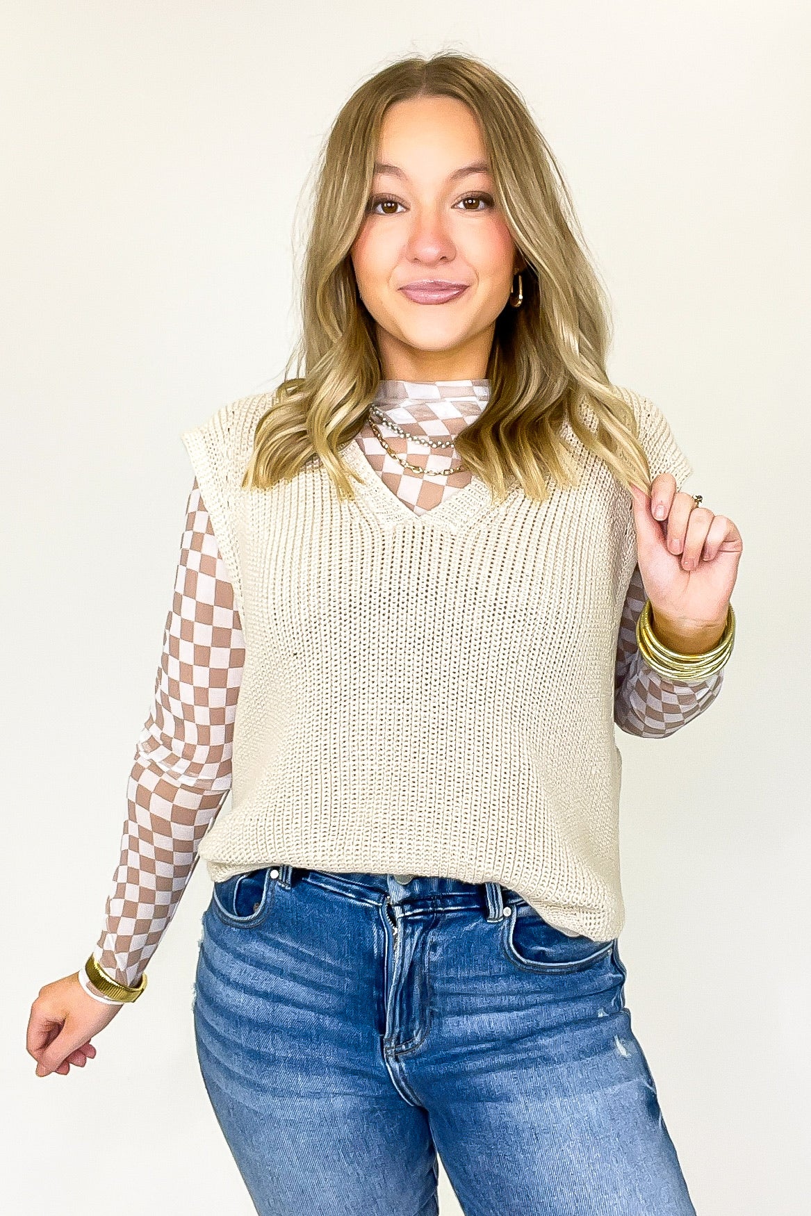 Good Days V-Neck Sleeveless Knit Top - Madison and Mallory
