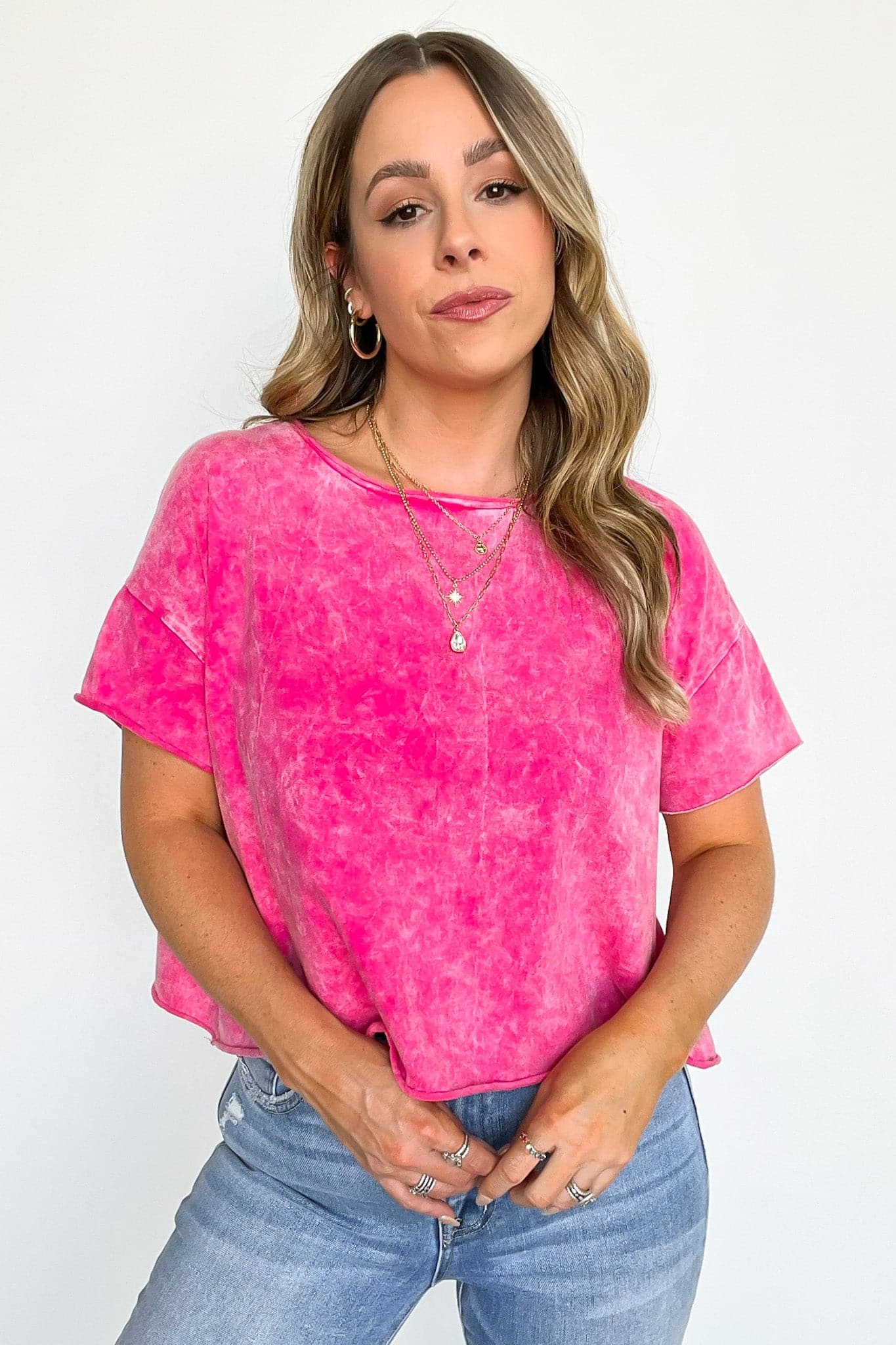 Amorettah Acid Wash Cropped Tee - BACK IN STOCK - Madison and Mallory