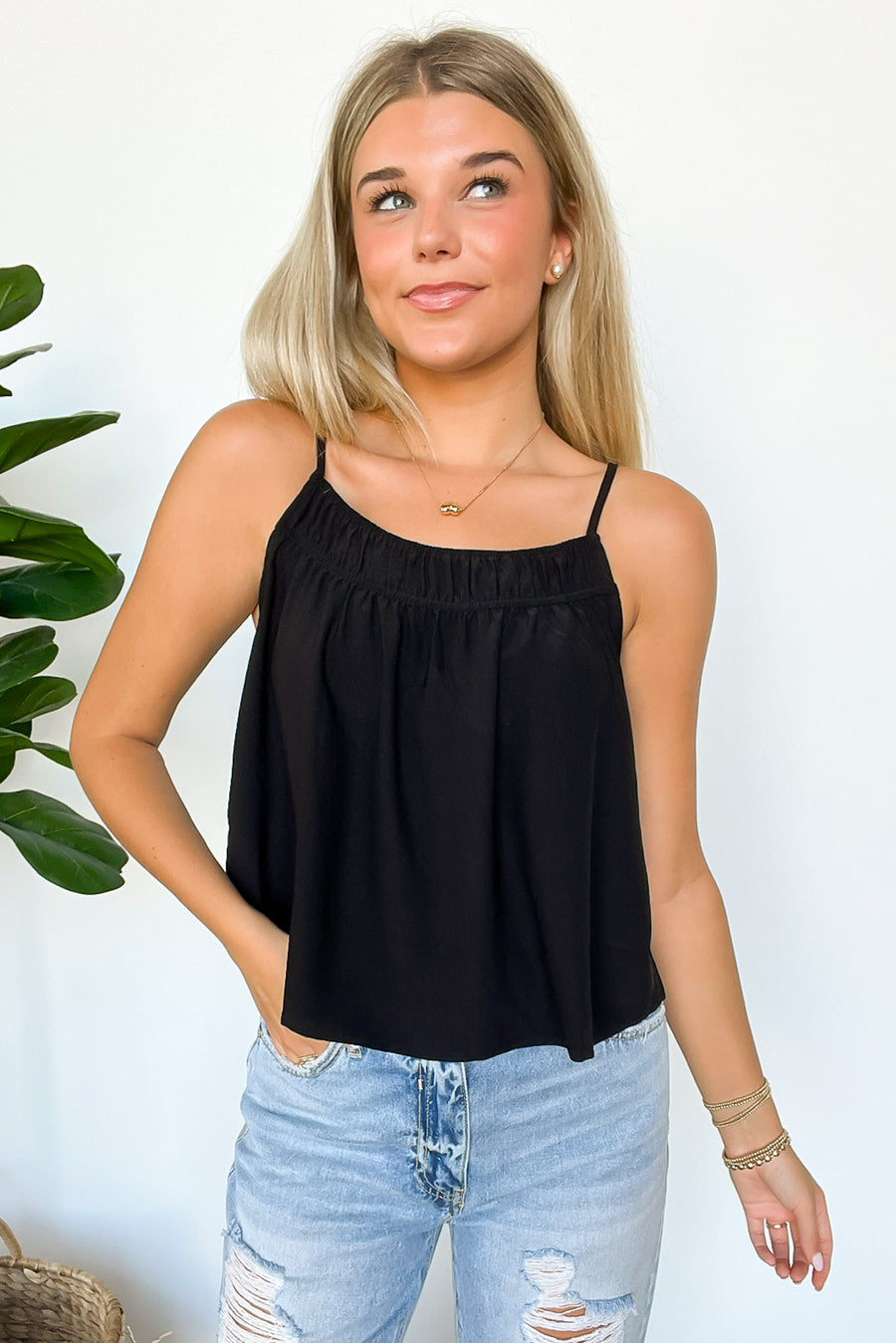  Asha Ruched Flowy Tank Top - Madison and Mallory