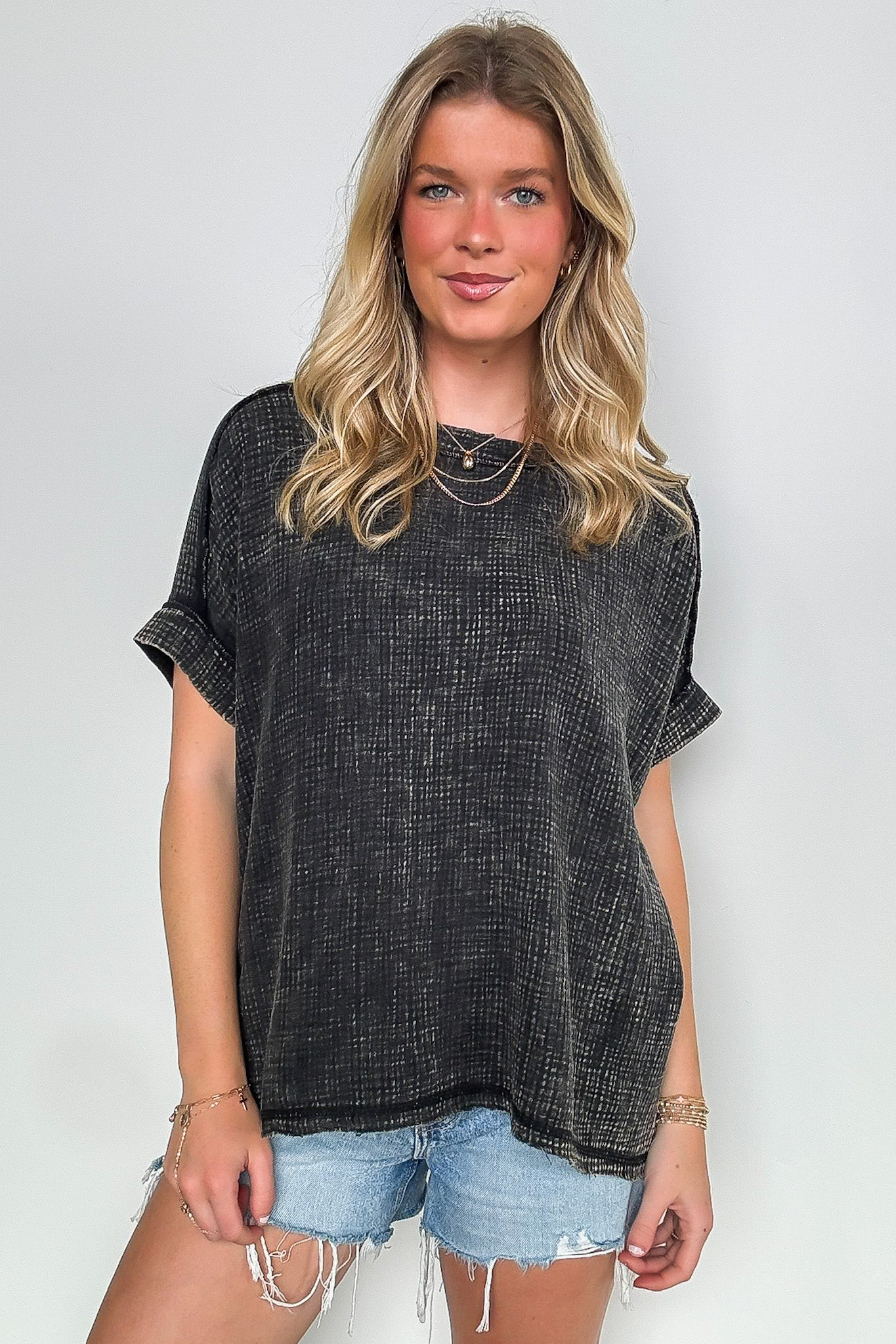 Ashton Acid Wash Double Gauze Top - BACK IN STOCK - Madison and Mallory