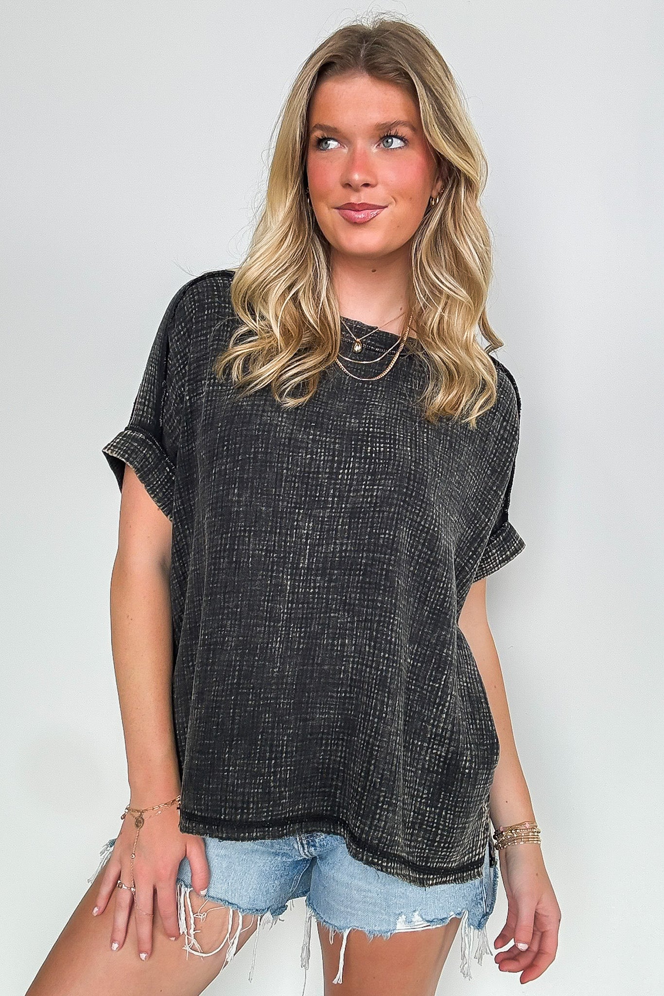 Ashton Acid Wash Double Gauze Top - BACK IN STOCK - Madison and Mallory