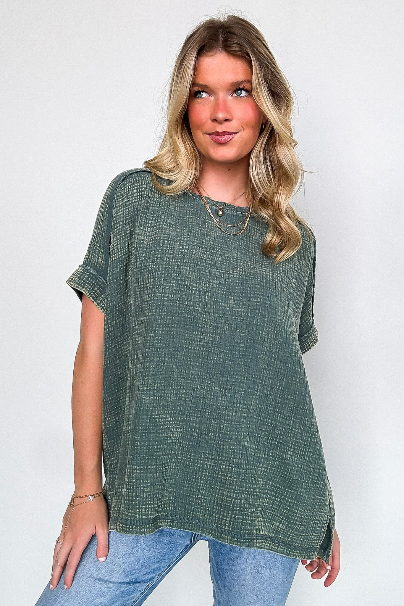 Ashton Acid Wash Double Gauze Top - BACK IN STOCK - Madison and Mallory
