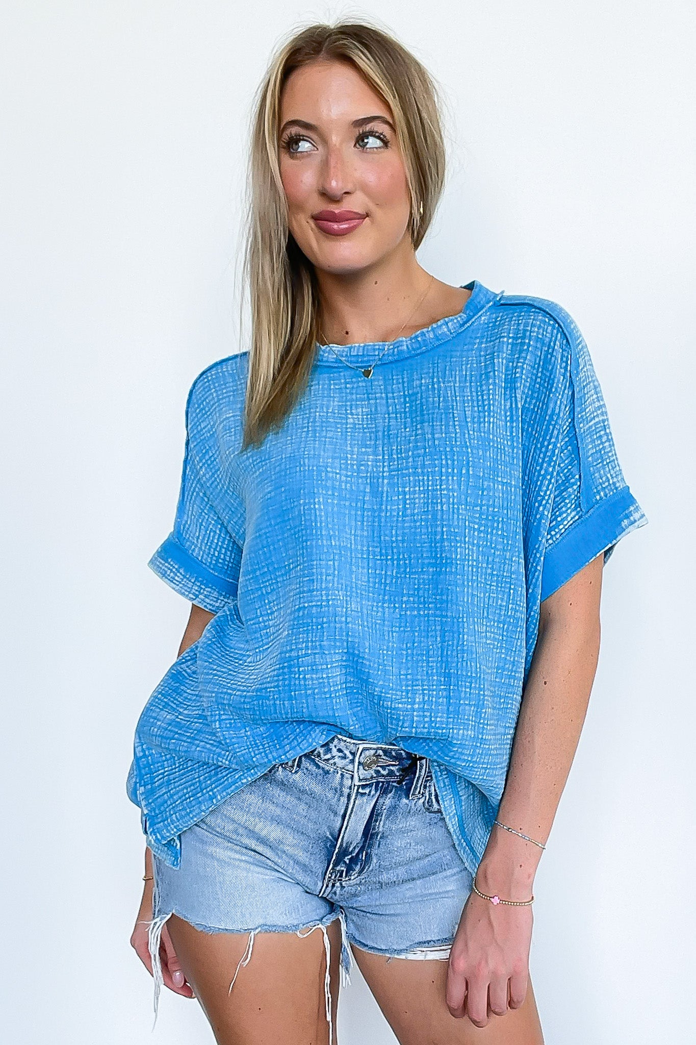 Ashton Acid Wash Double Gauze Top - BACK IN STOCK - Madison and Mallory