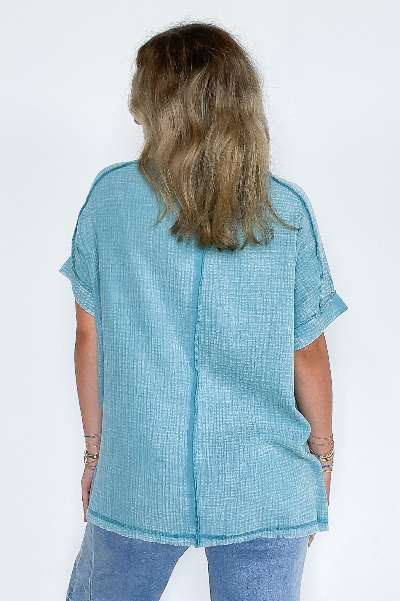 Ashton Acid Wash Double Gauze Top - BACK IN STOCK - Madison and Mallory