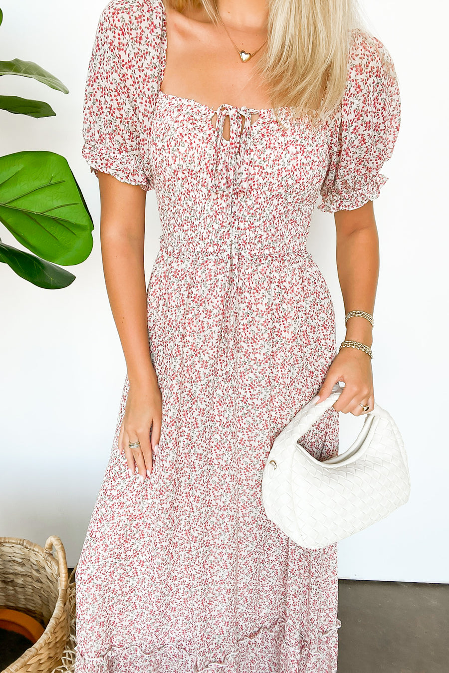 Beautifully Decadent Smocked Floral Maxi Dress