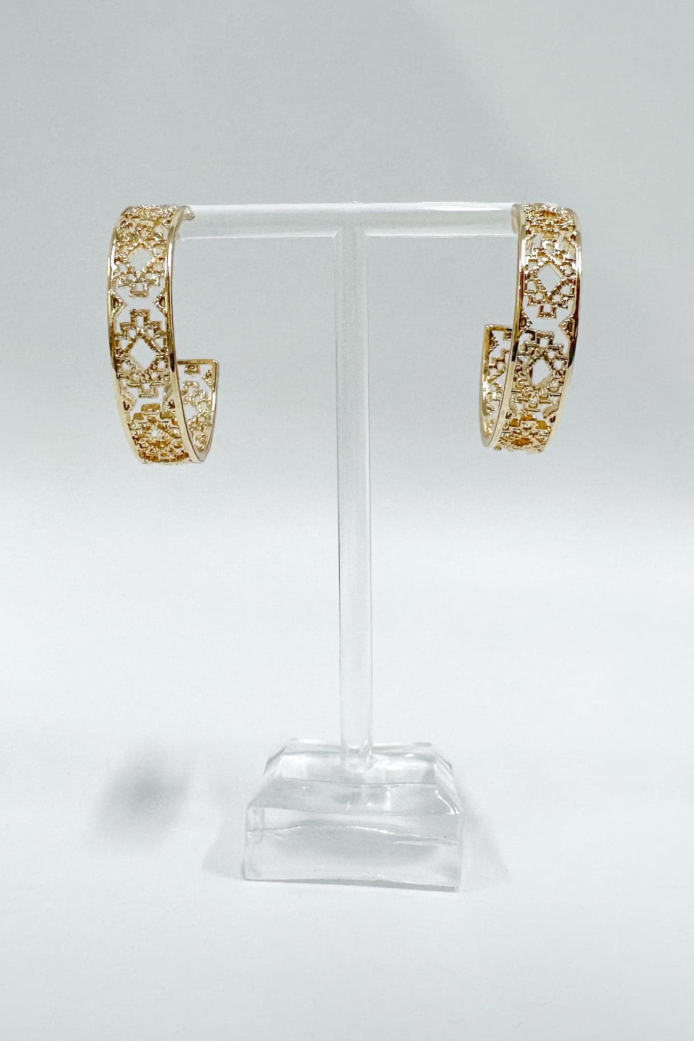  Belisse Geo Cutout Hoop Earrings - Madison and Mallory