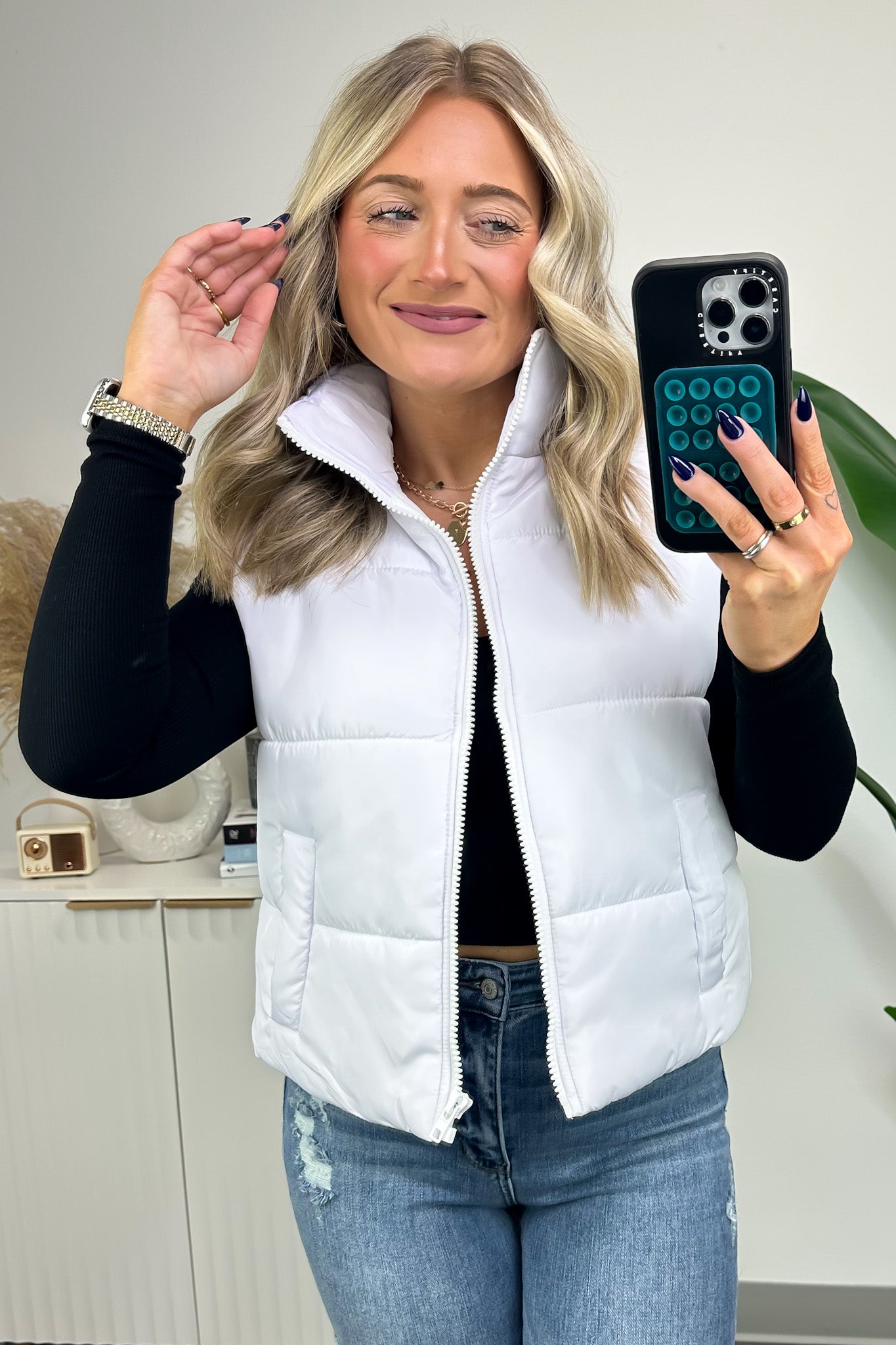  Cabin Cozy Zip Front Puffer Vest - FINAL SALE - Madison and Mallory