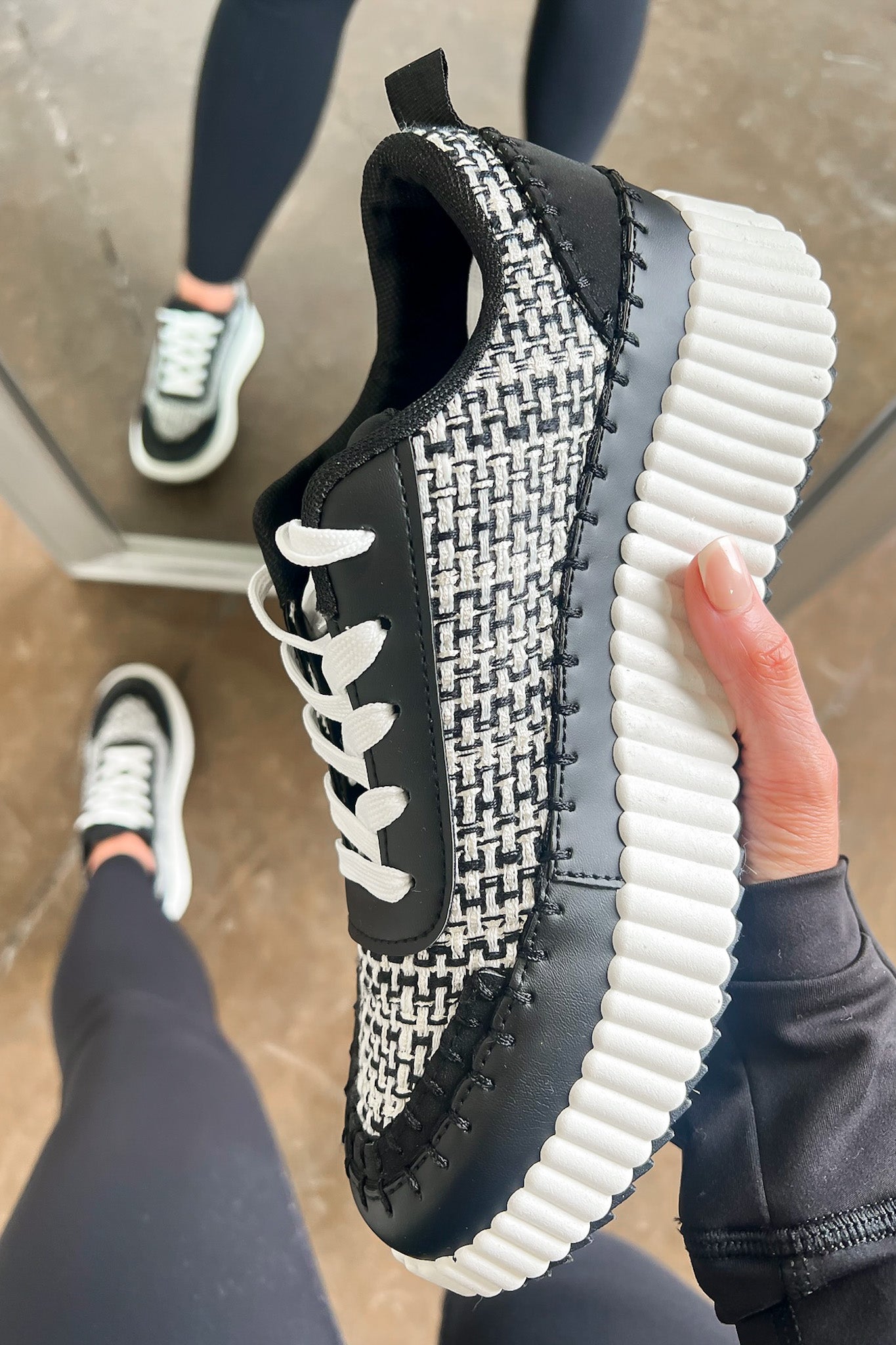 Black Multi / 5 Casarah Blanket Stitch Platform Sneakers - FINAL SALE - Madison and Mallory