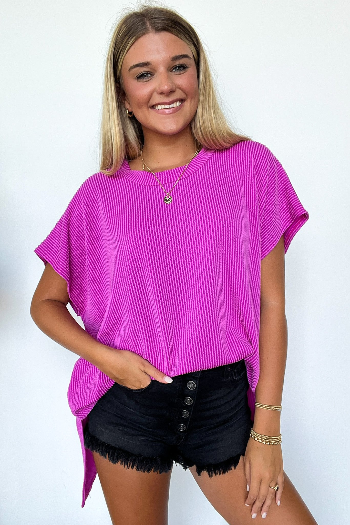 Casual Favorite Short Sleeve Side Slit Tunic Top - BACK IN STOCK - Madison and Mallory