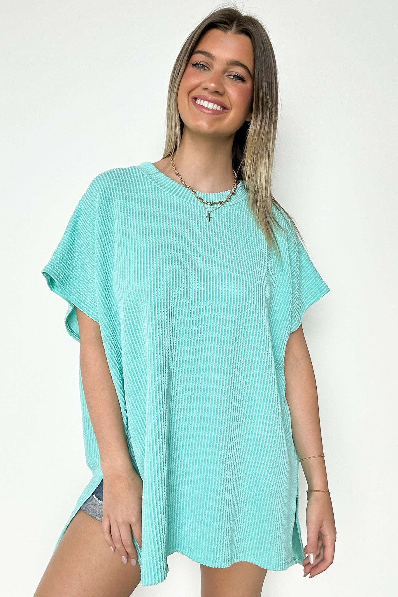 Casual Favorite Short Sleeve Side Slit Tunic Top - BACK IN STOCK - Madison and Mallory