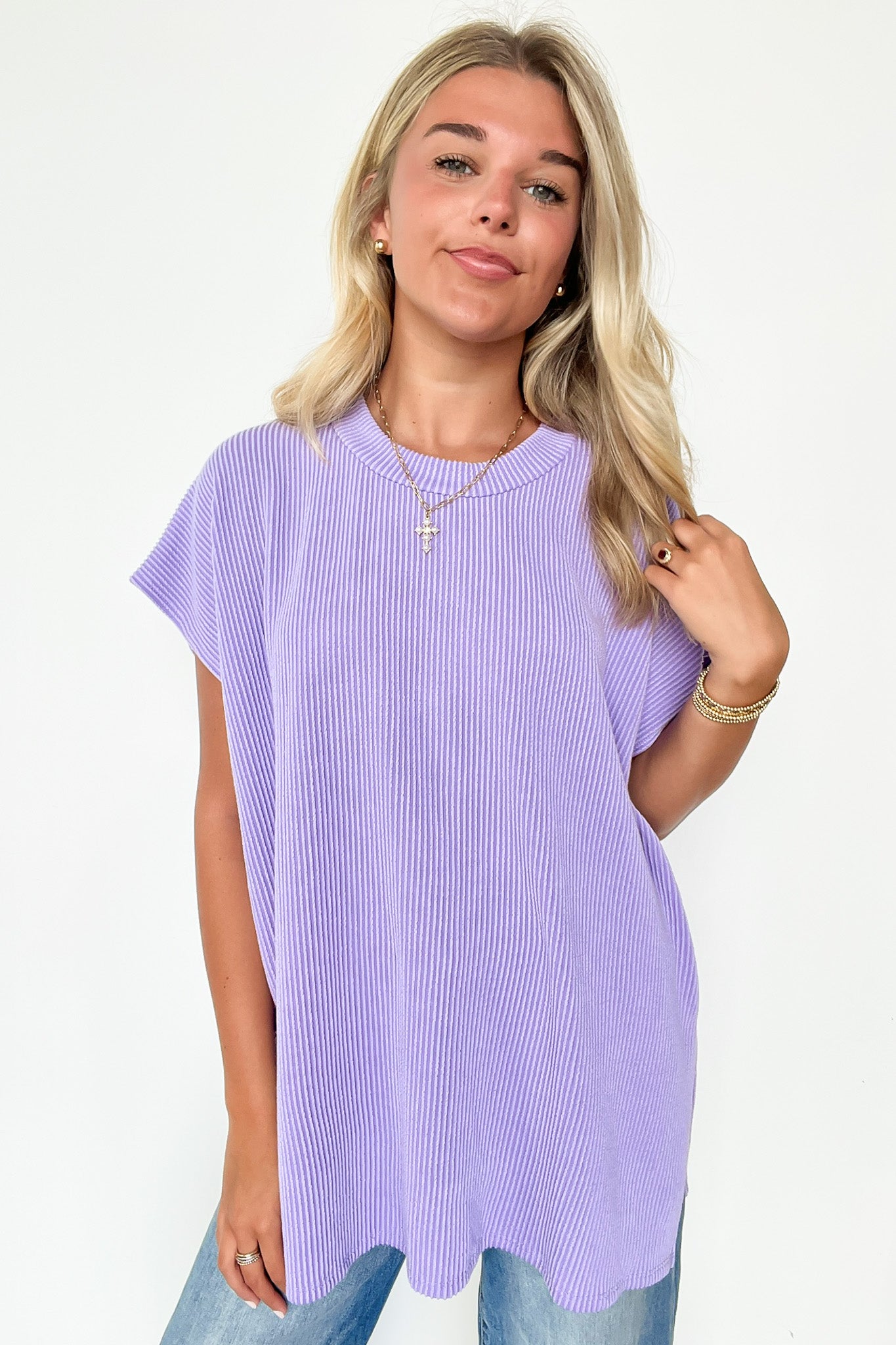 Casual Favorite Short Sleeve Side Slit Tunic Top - BACK IN STOCK - Madison and Mallory