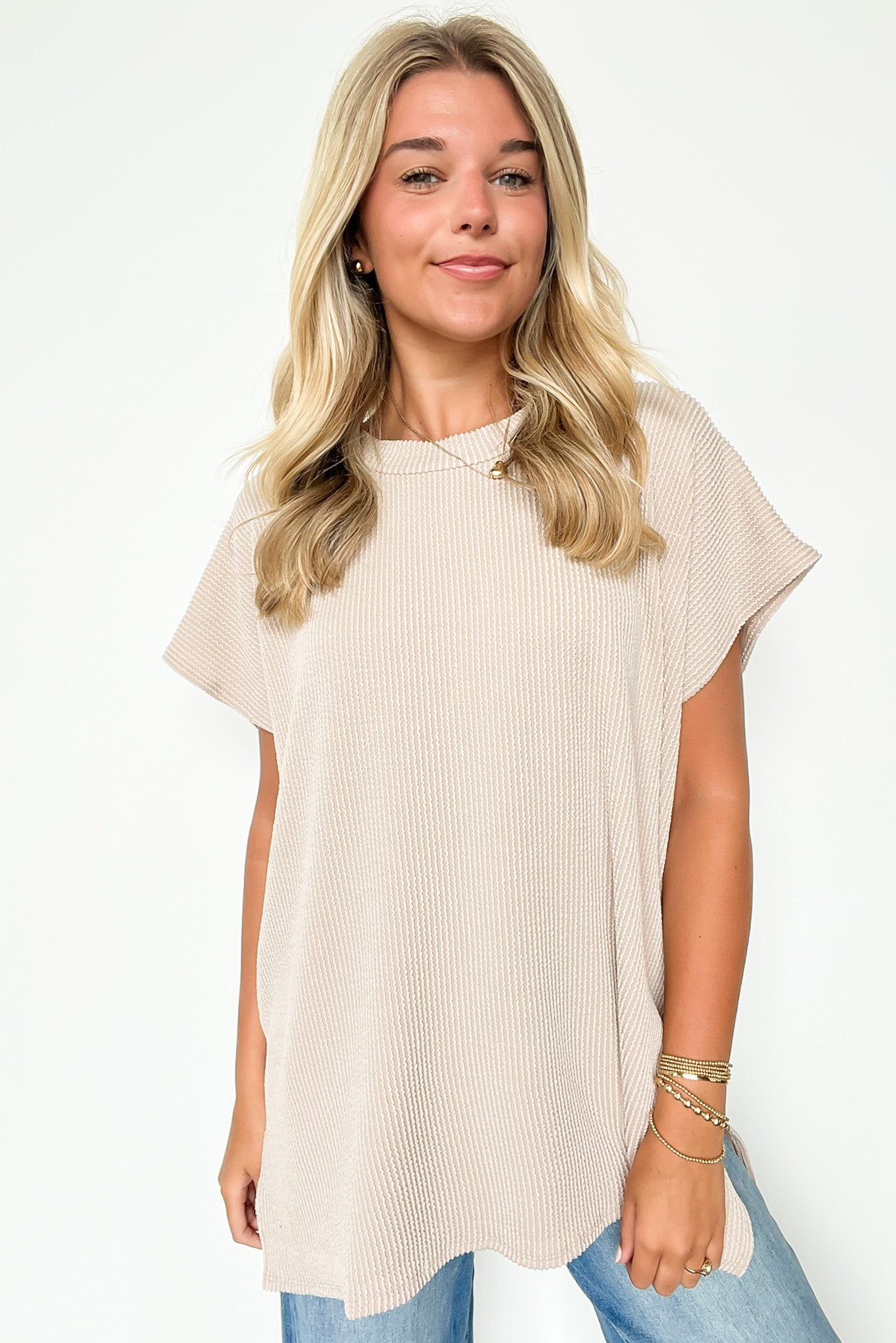 Casual Favorite Short Sleeve Side Slit Tunic Top - BACK IN STOCK - Madison and Mallory