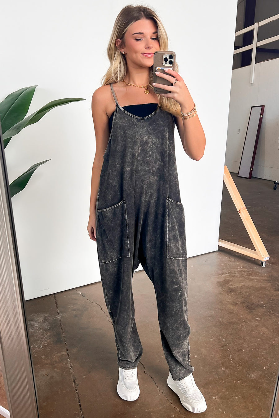  Casual Trend Mineral Wash Relaxed Jumpsuit - Madison and Mallory