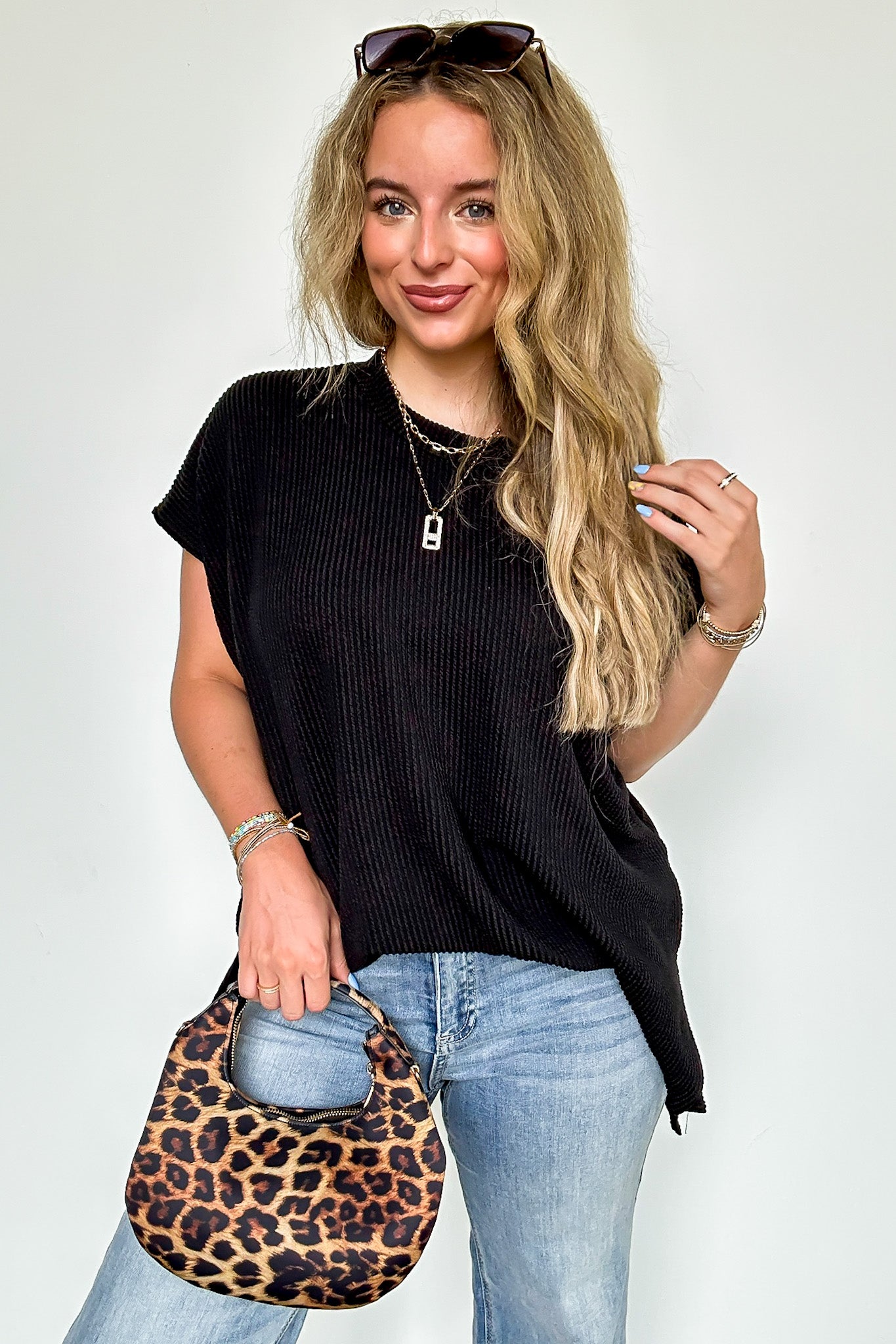 Casual Favorite Short Sleeve Side Slit Tunic Top - BACK IN