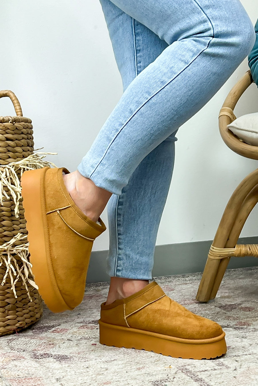  Casually Cozy Faux Suede Sherpa Slip Ons - FINAL SALE - Madison and Mallory