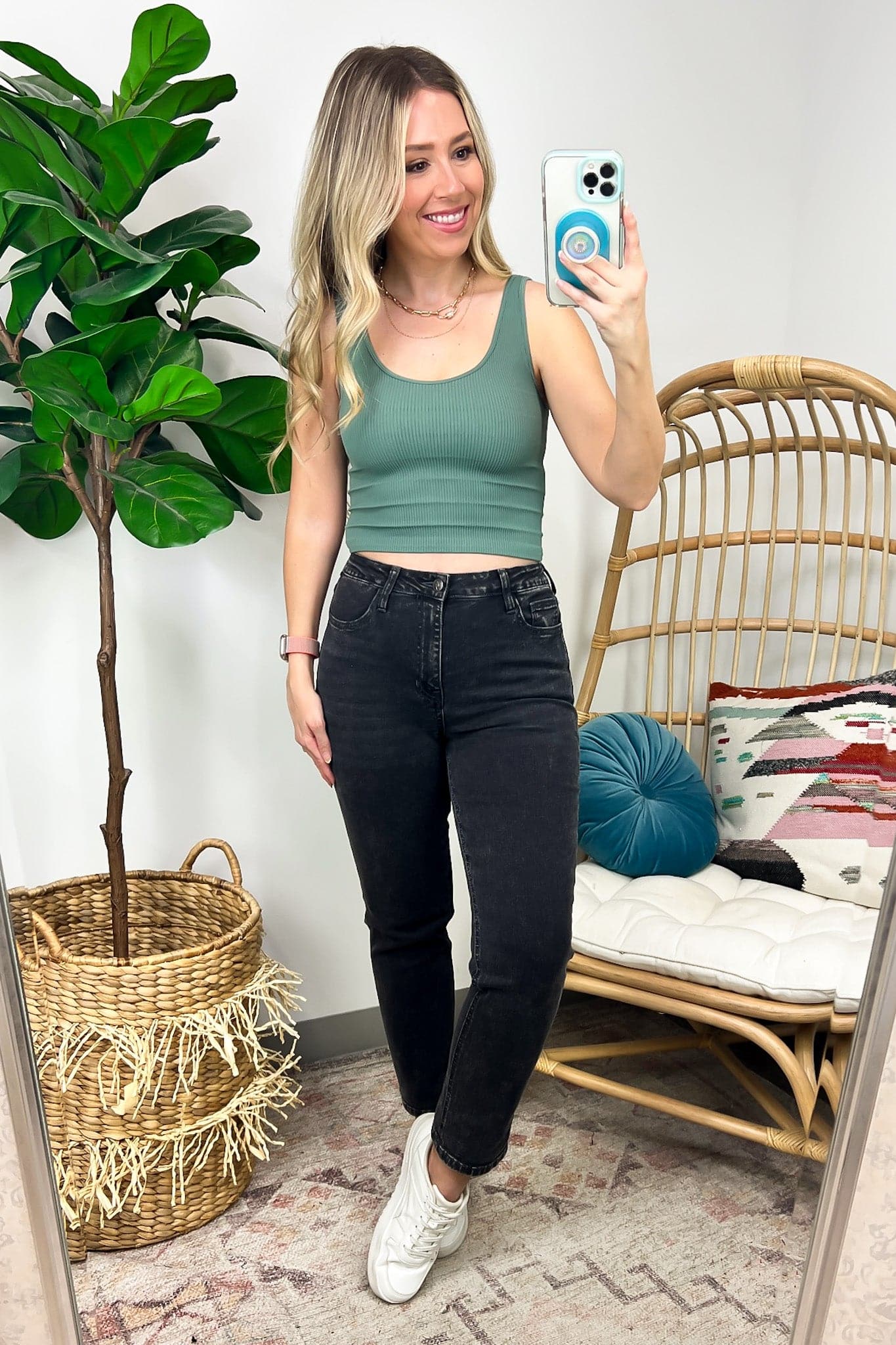 Catch Up Ribbed Cropped Brami Top - FINAL SALE - Madison and Mallory