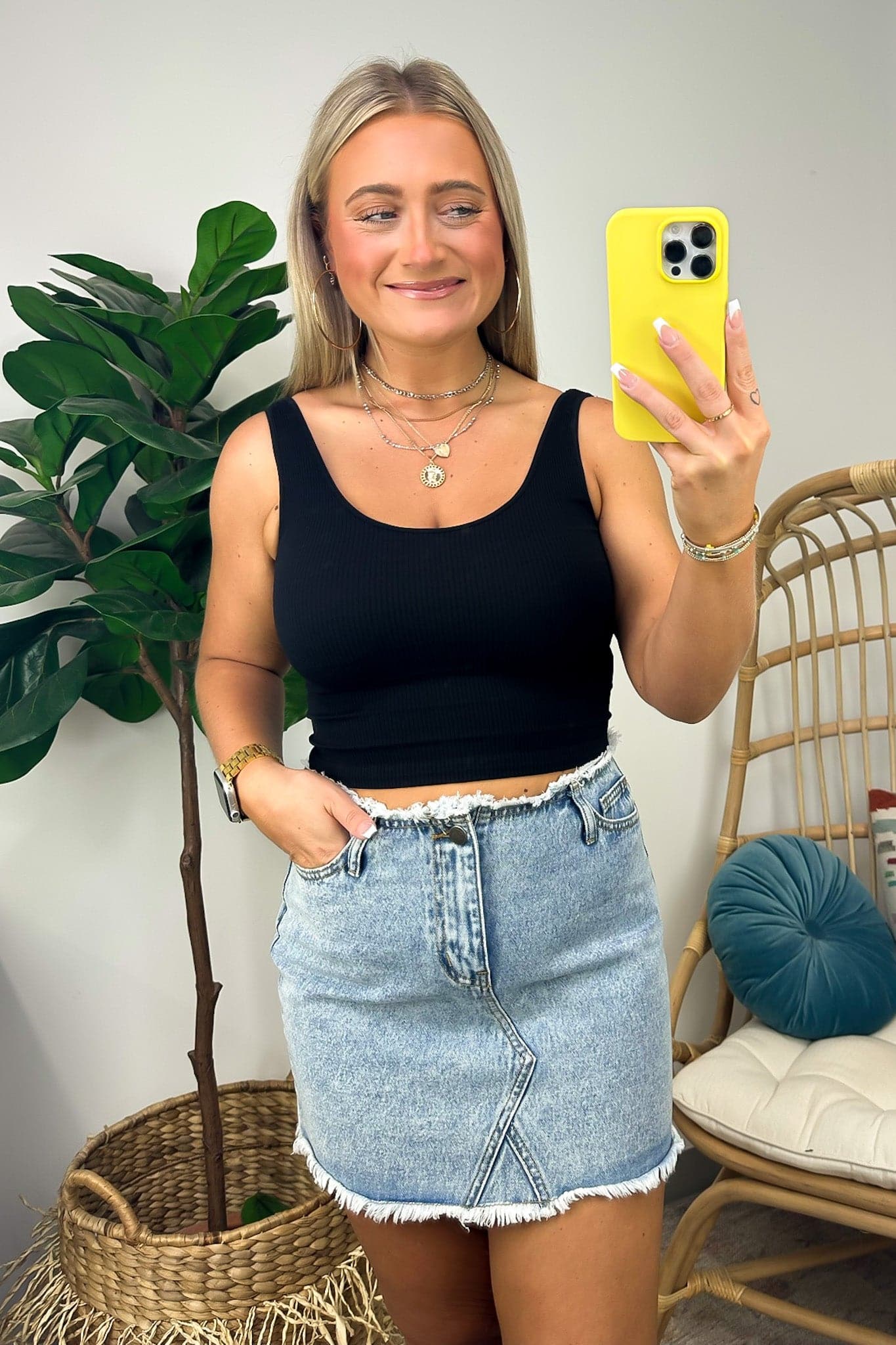 Catch Up Ribbed Cropped Brami Top - FINAL SALE - Madison and Mallory