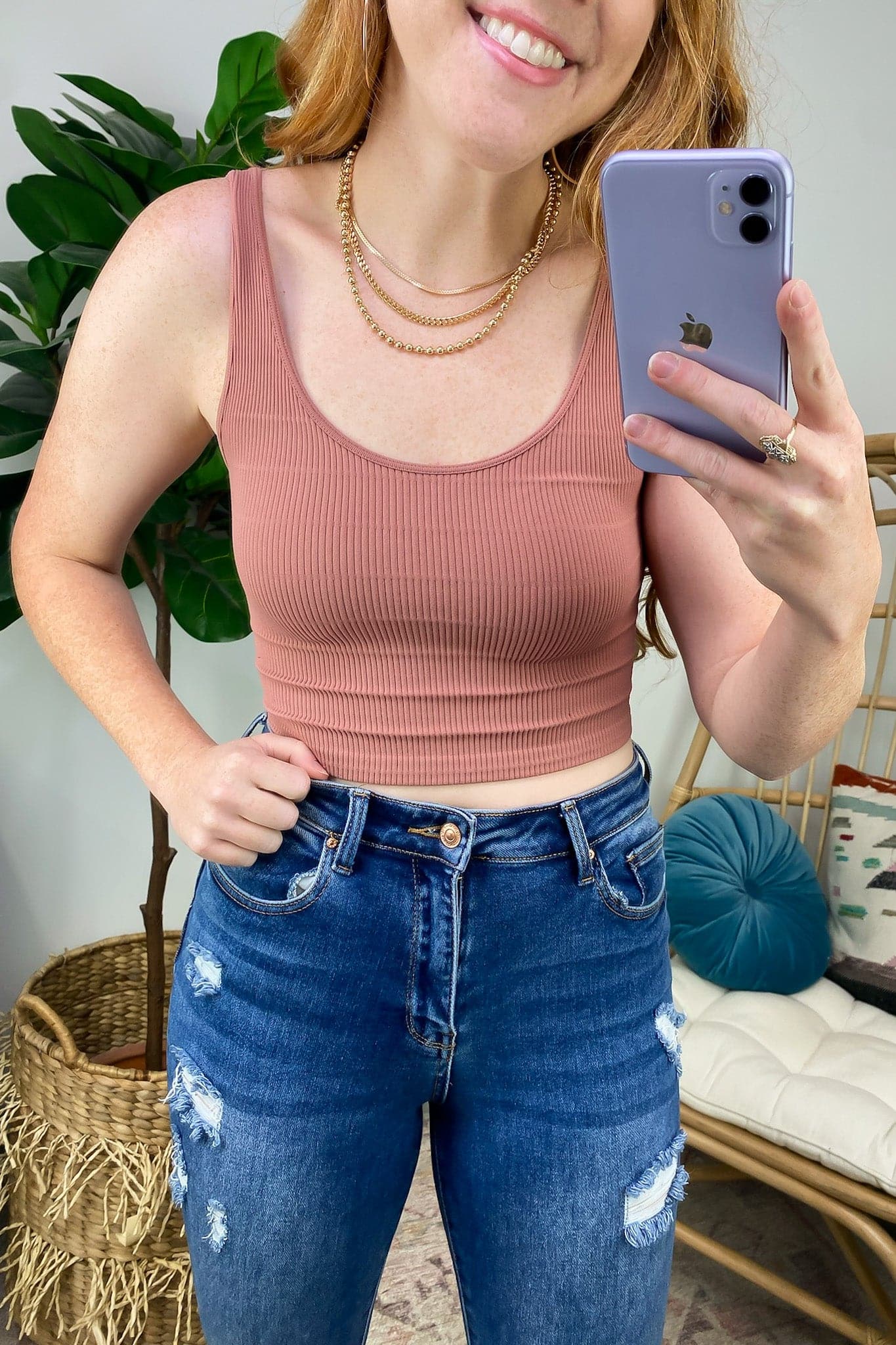 Catch Up Ribbed Cropped Brami Top - FINAL SALE - Madison and Mallory