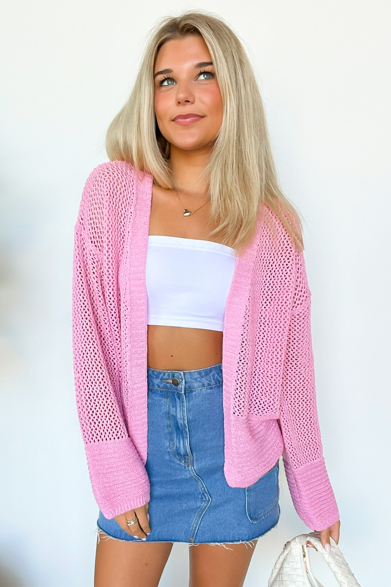 Pink / S Chanda Relaxed Fit Knit Cardigan - Madison and Mallory