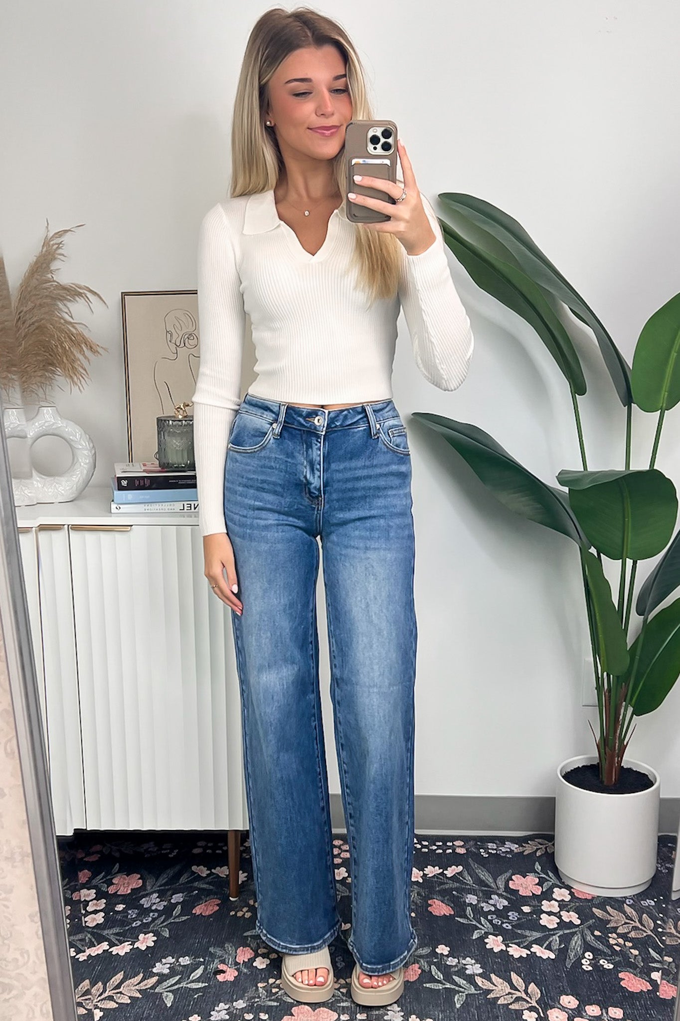  Chanelle Super Stretch Mid Rise Straight Jeans - Madison and Mallory