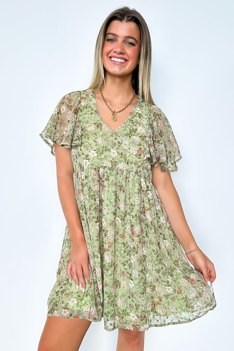 Charming Sunshine Floral Print Dress