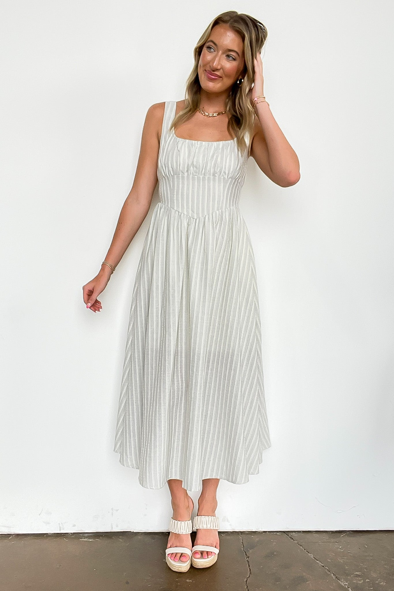 Chicline Stripe Midi Dress - Madison and Mallory