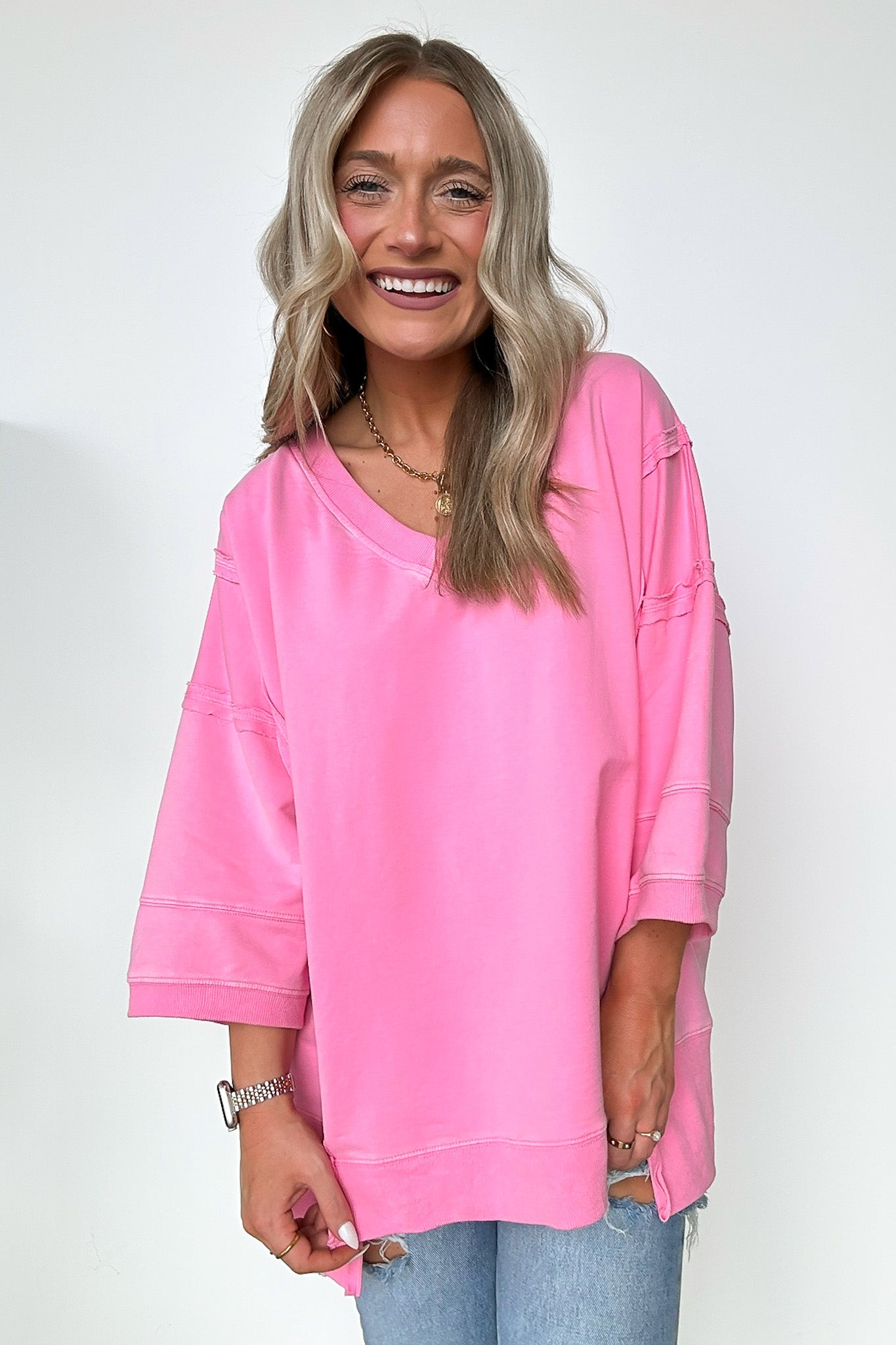  Cohen Relaxed Fit V-Neck Top - Madison and Mallory