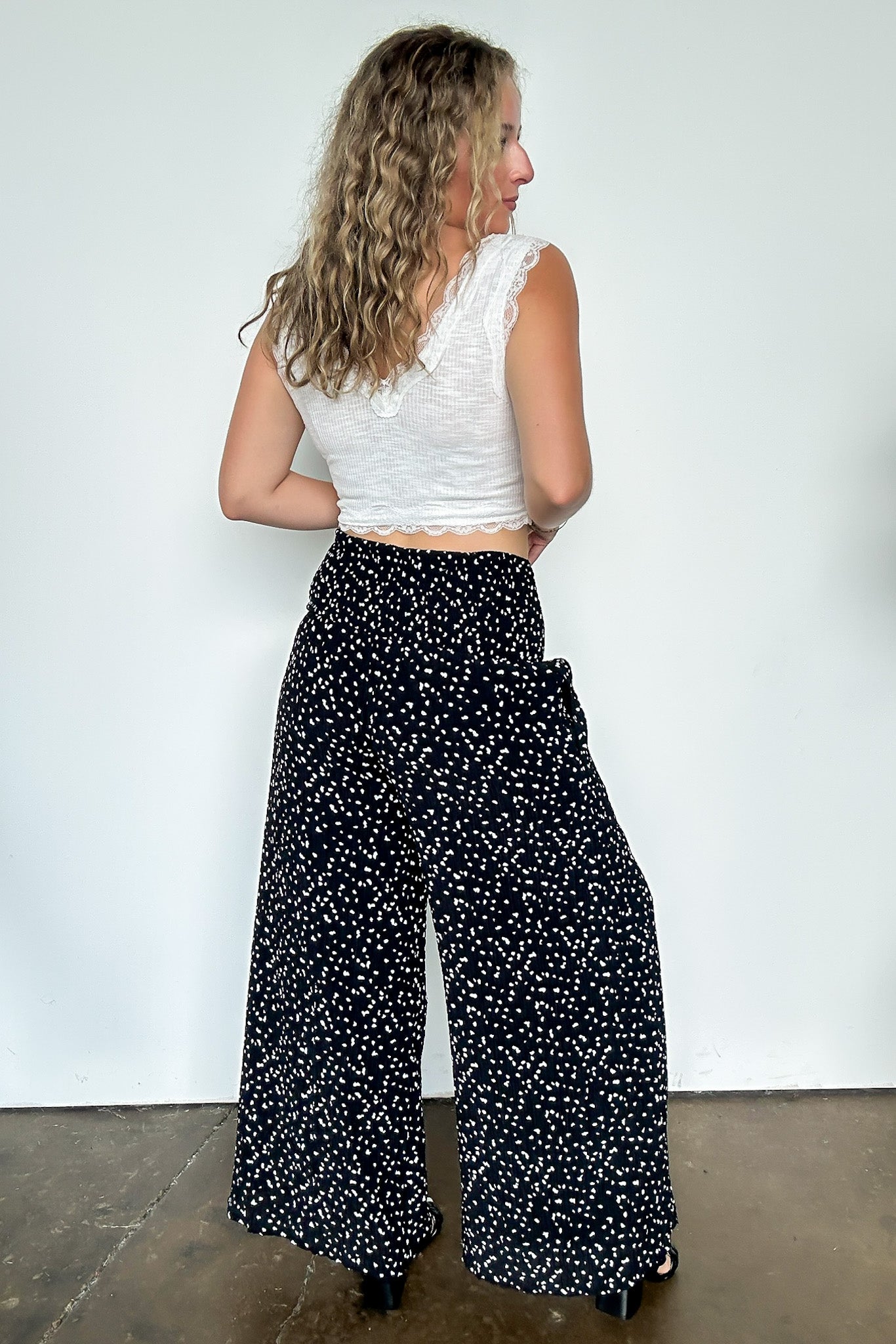 Confetti Flare High Waist Flowy Pants - Madison and Mallory