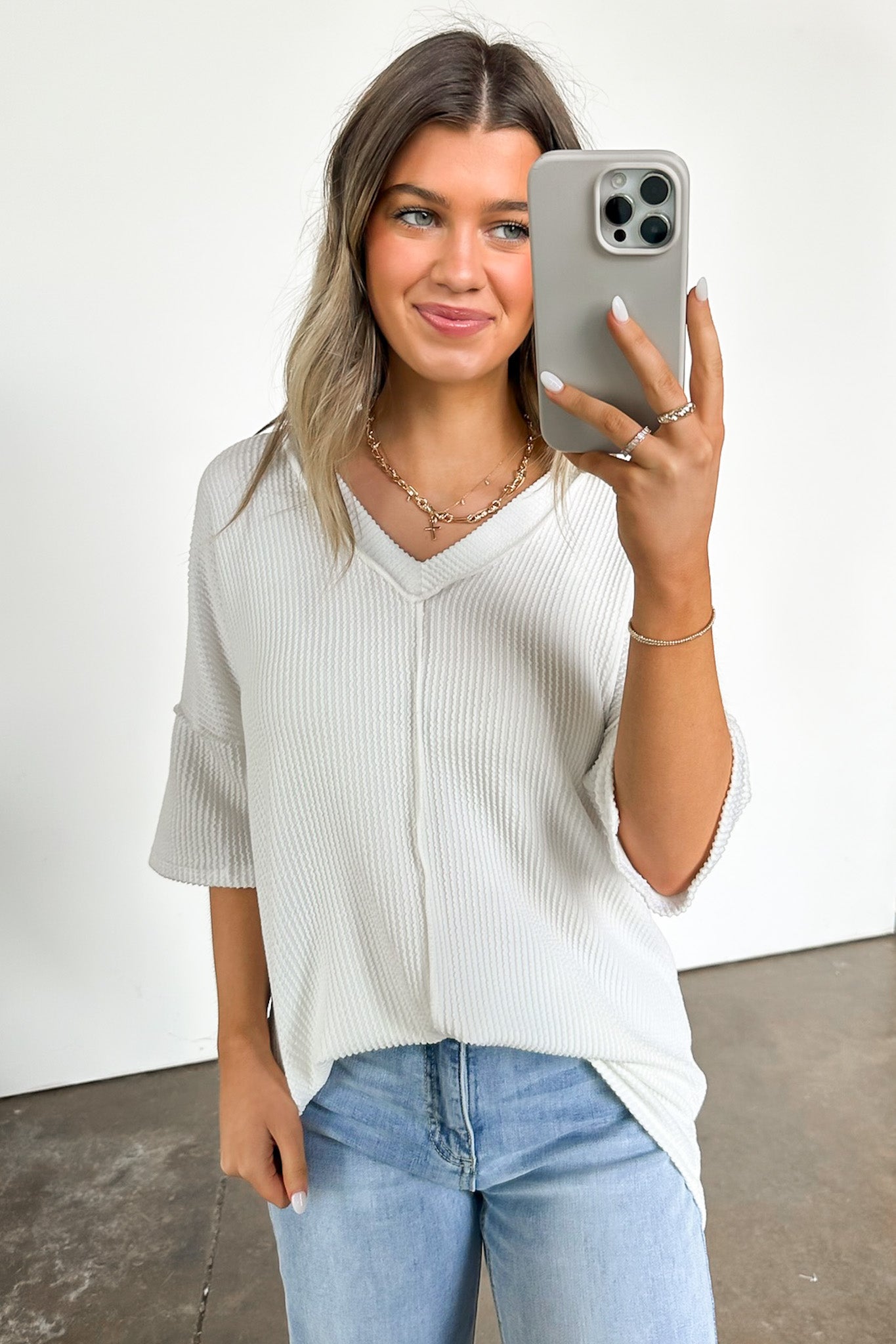 Conner Rib Knit Raw Edge Top - FINAL SALE - Madison and Mallory