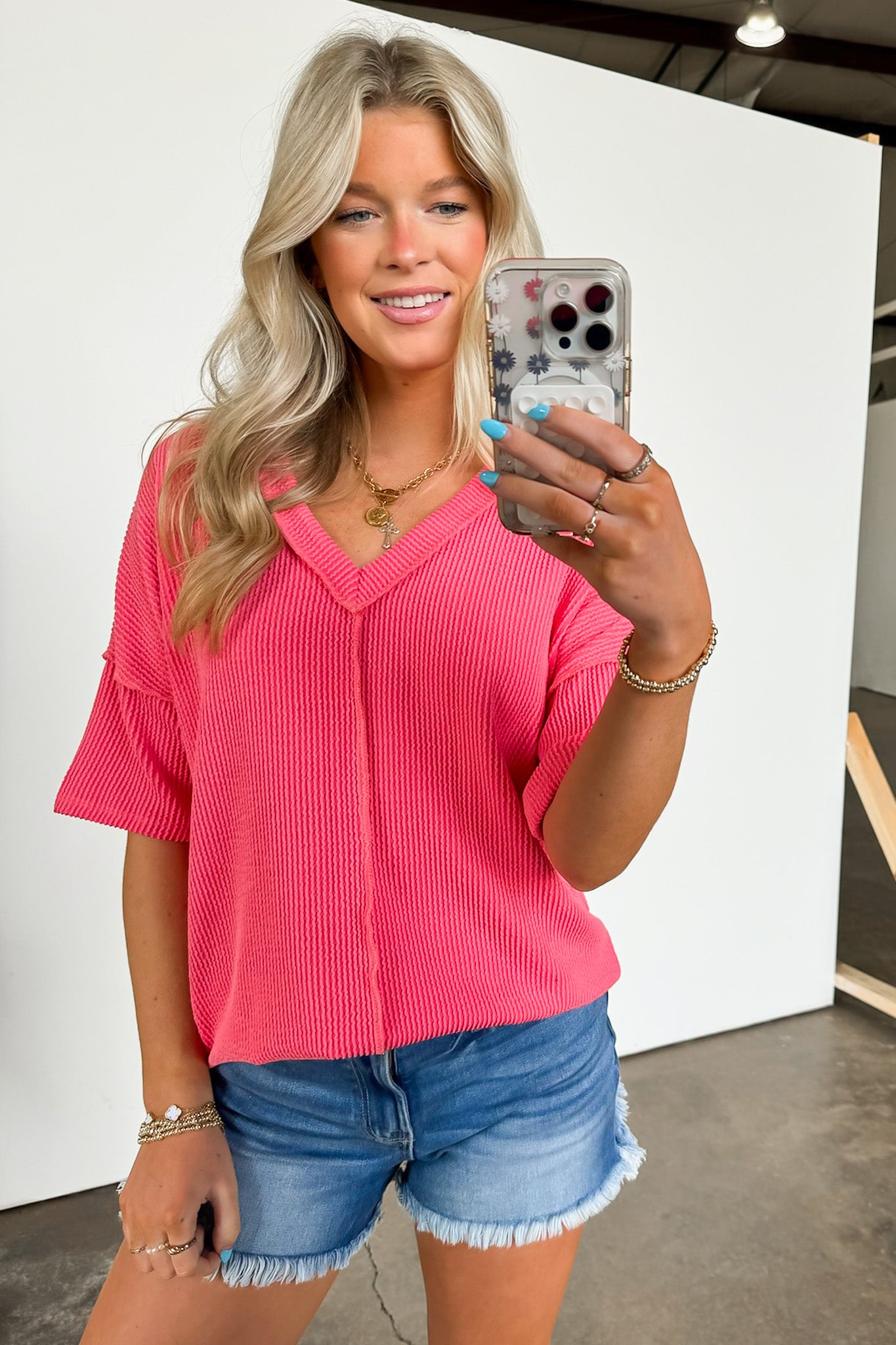 Conner Rib Knit Raw Edge Top - FINAL SALE - Madison and Mallory