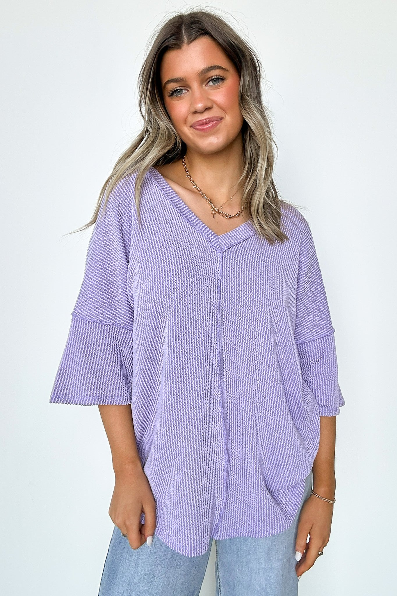 Conner Rib Knit Raw Edge Top - FINAL SALE - Madison and Mallory