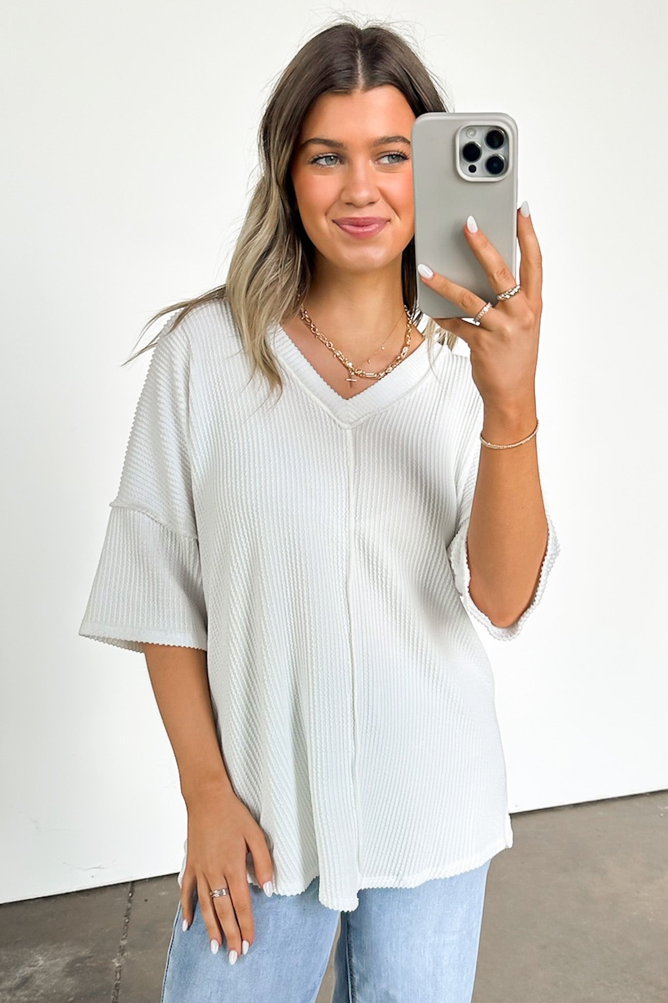 Conner Rib Knit Raw Edge Top - FINAL SALE - Madison and Mallory