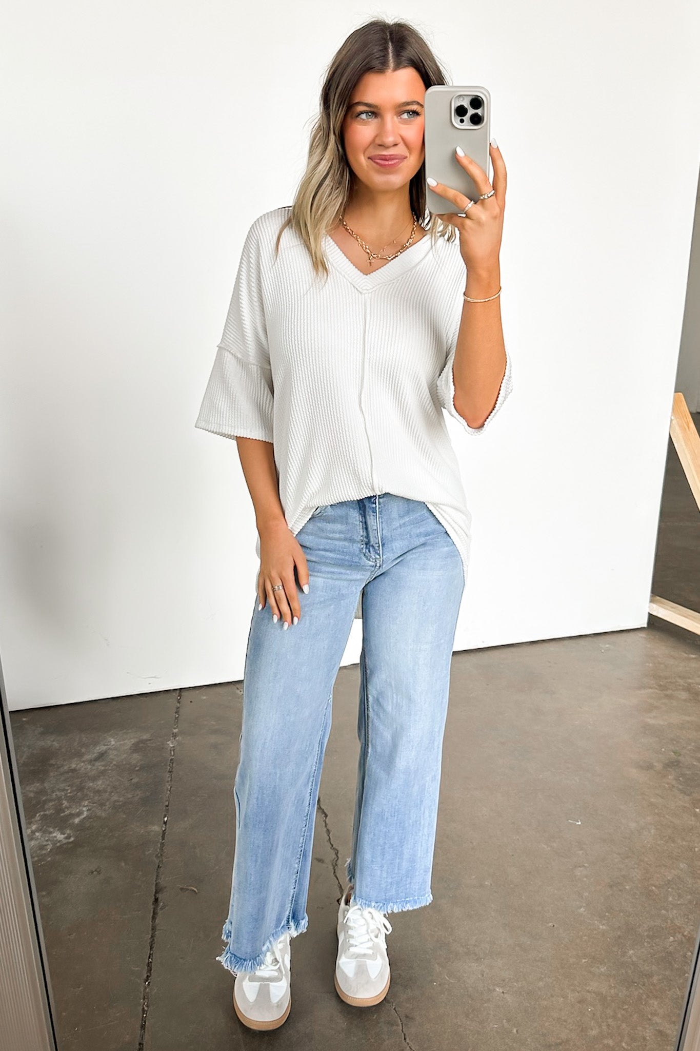 Conner Rib Knit Raw Edge Top - FINAL SALE - Madison and Mallory