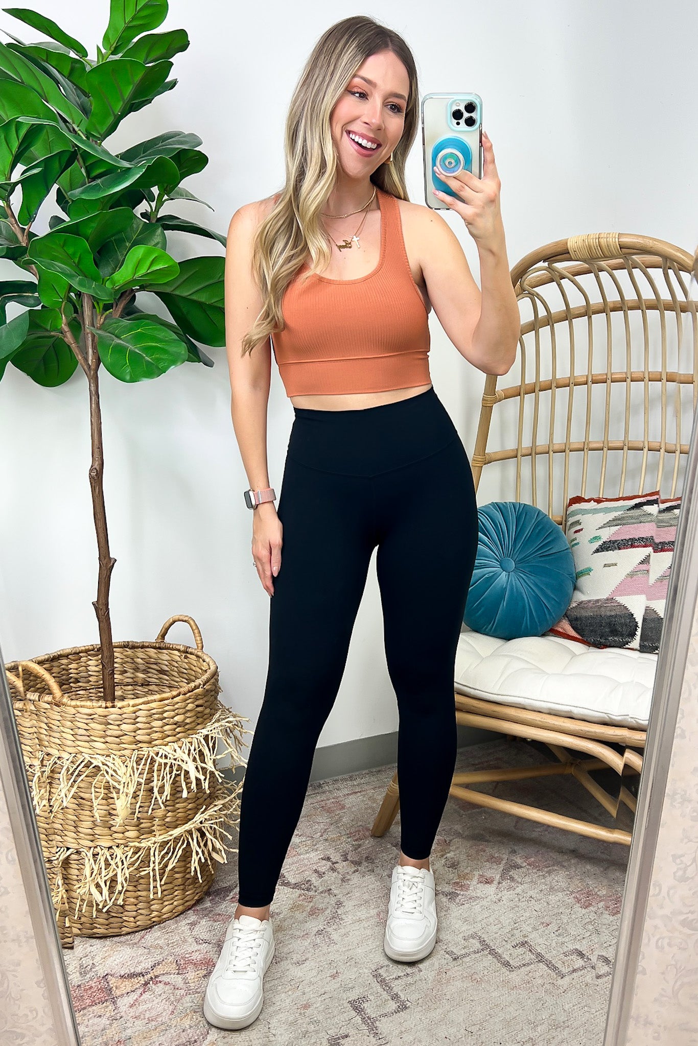  Corey Ribbed Racerback Crop Top - Madison and Mallory