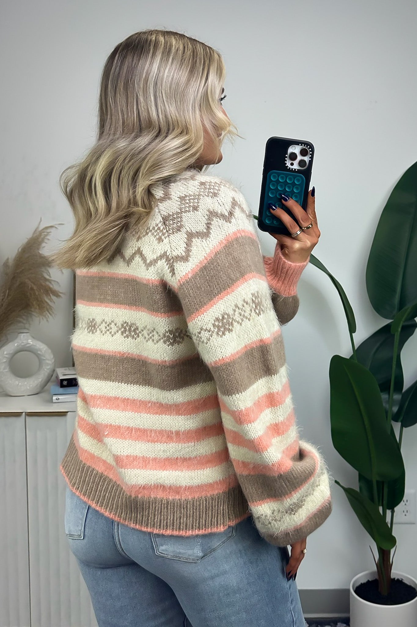  Cozy Captivation Fair Isle Color Block Sweater - FINAL SALE - Madison and Mallory