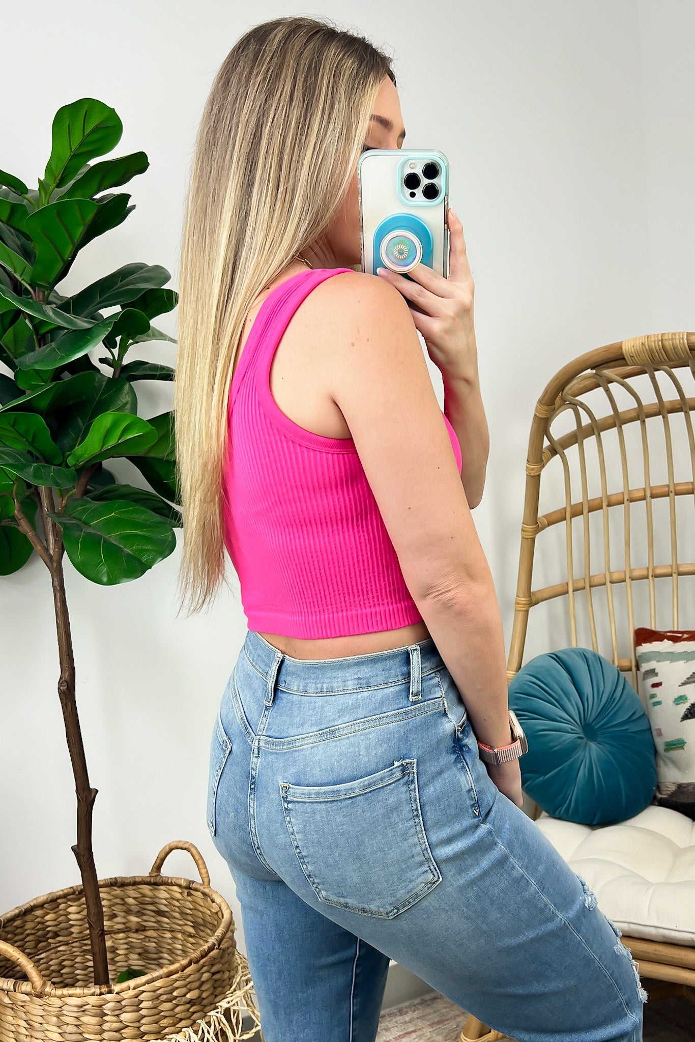 Deema Ribbed Seamless Cropped Tank Bra Top - FINAL SALE - Madison and Mallory