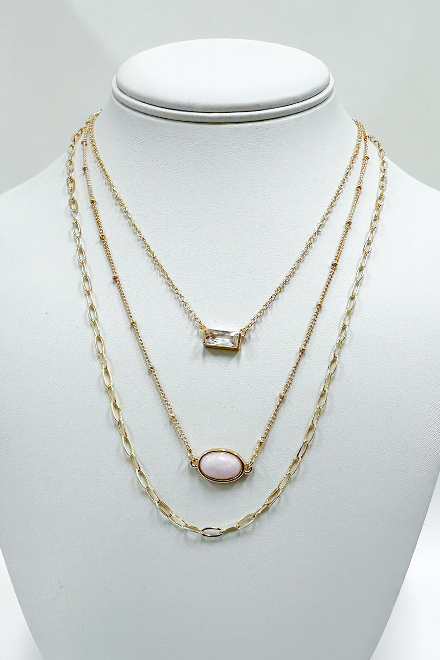 Gold Delgado CZ Layered Necklace - Madison and Mallory