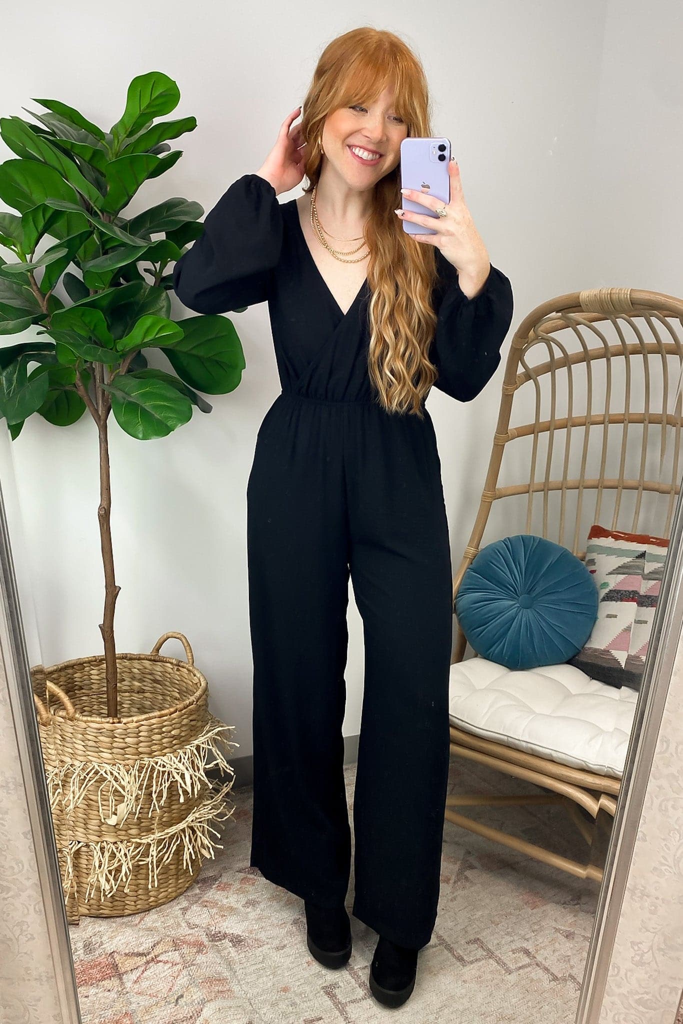 Divine Muse Wide Leg Surplice Jumpsuit - FINAL SALE