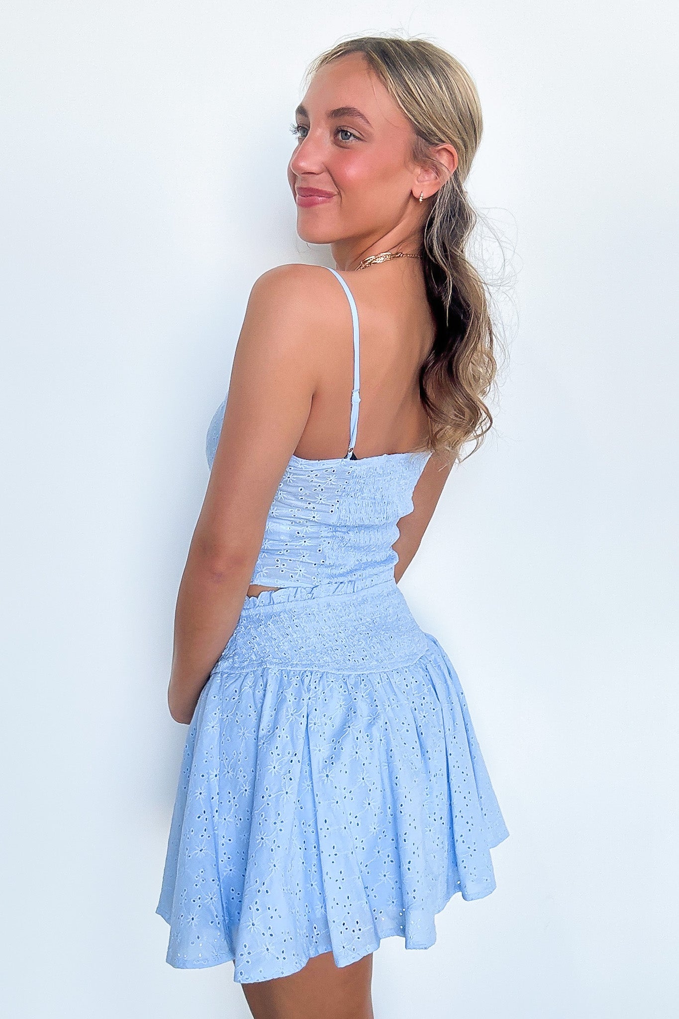 Dreamy Impression Eyelet Smocked Skirt - FINAL SALE - Madison and Mallory