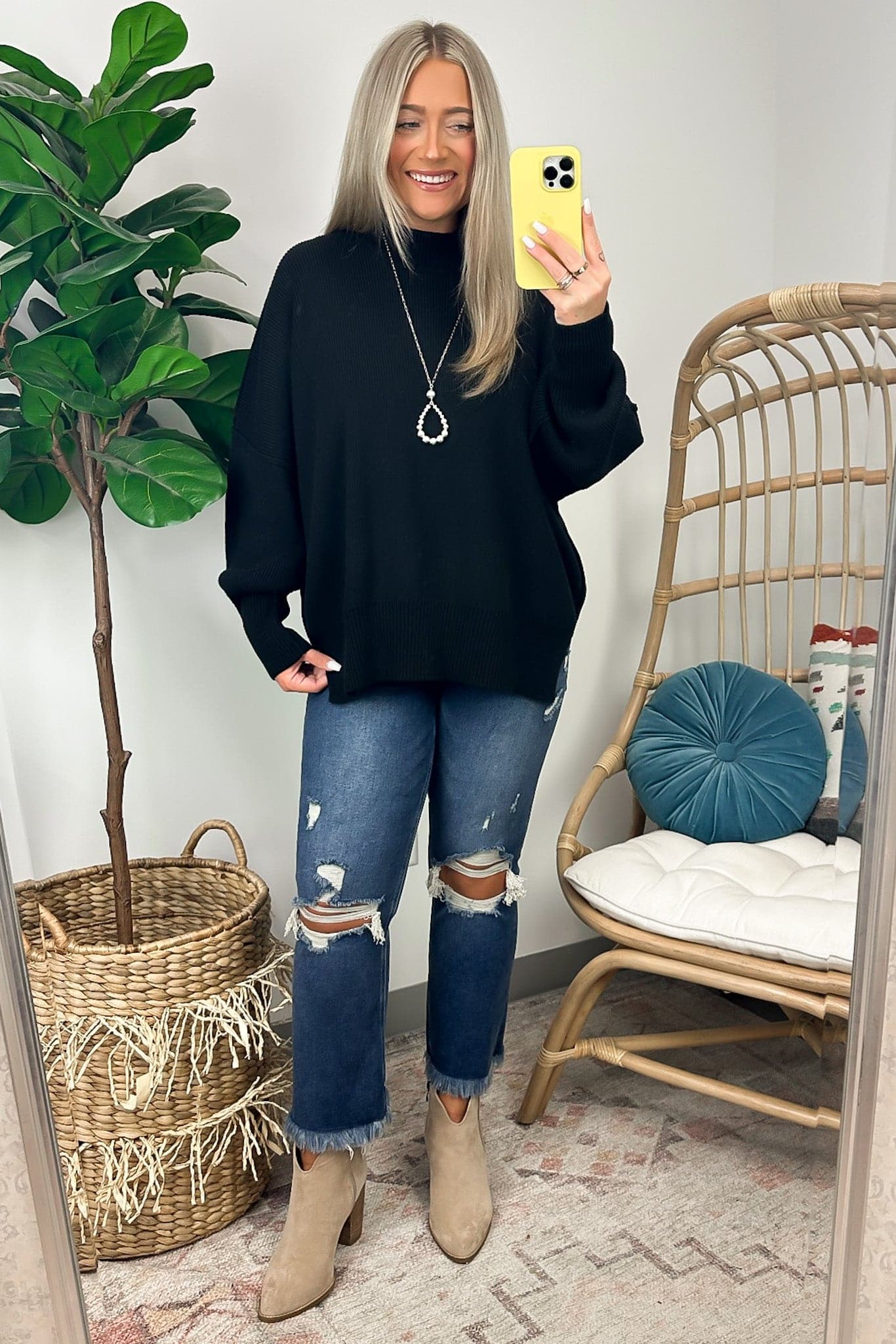 Easy Retreat Oversized Side Slit Sweater - BACK IN STOCK - Madison and Mallory