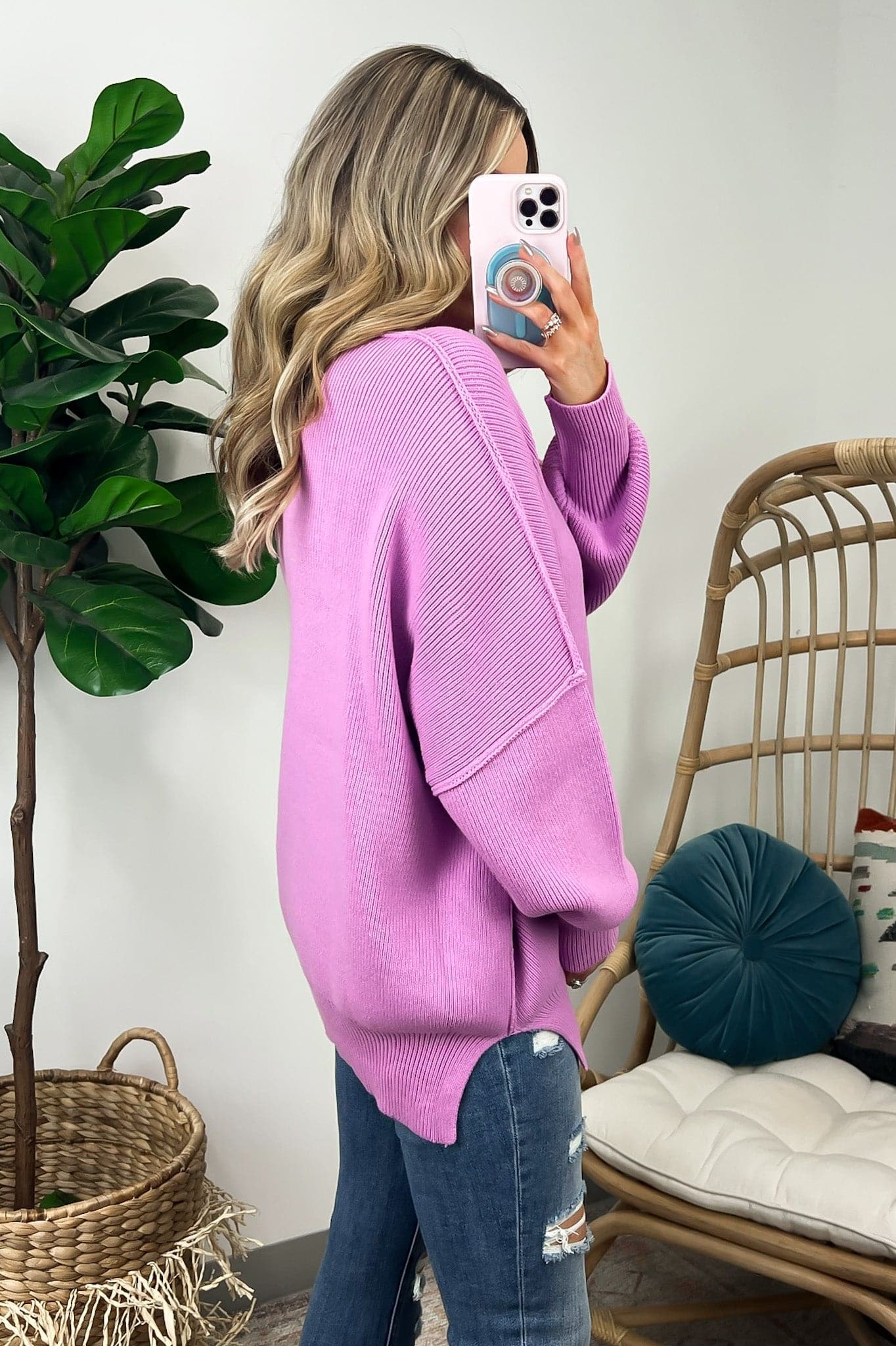 Easy Retreat Oversized Side Slit Sweater - BACK IN STOCK - Madison and Mallory