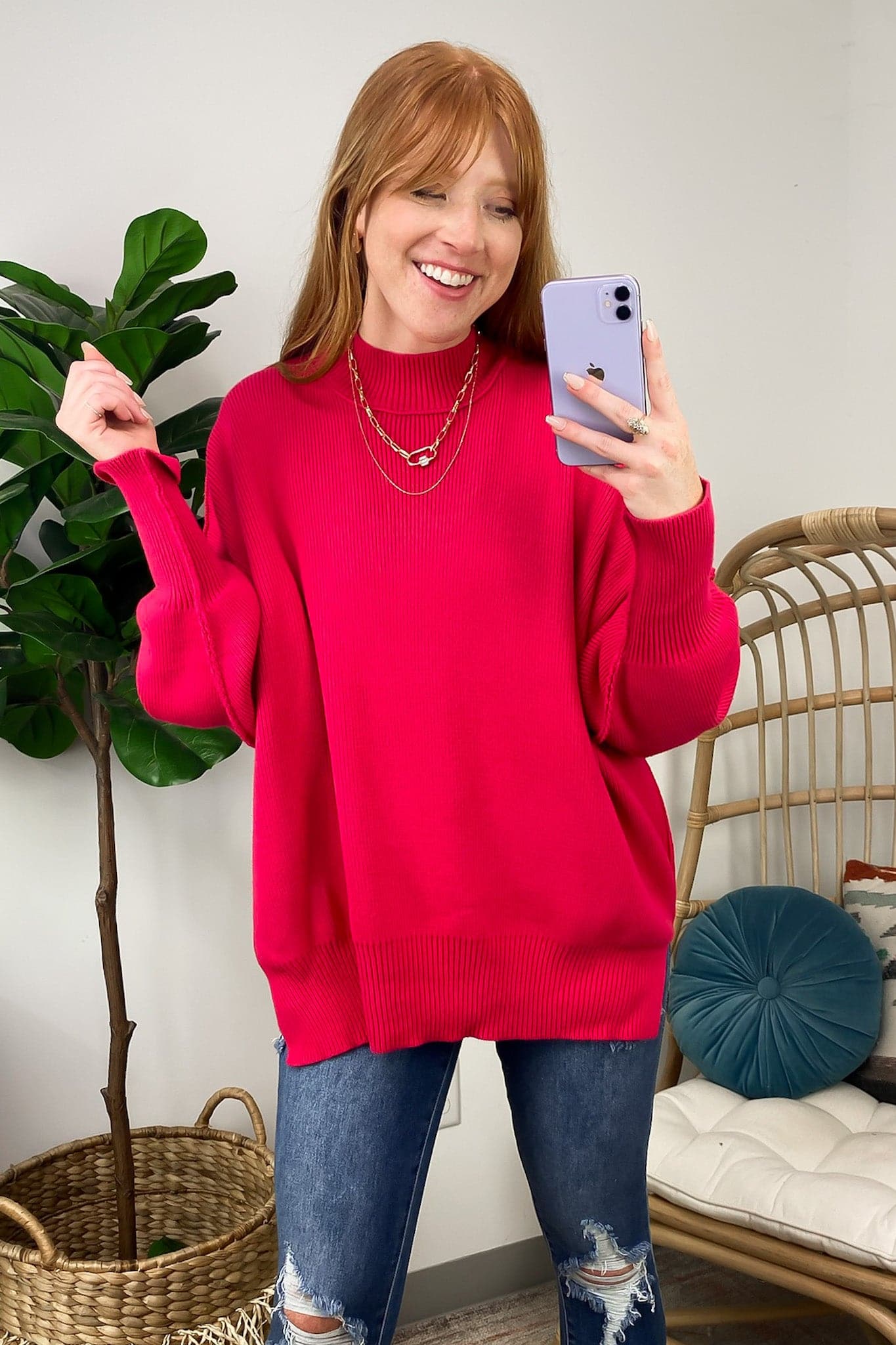 Easy Retreat Oversized Side Slit Sweater - FINAL SALE - Madison and Mallory