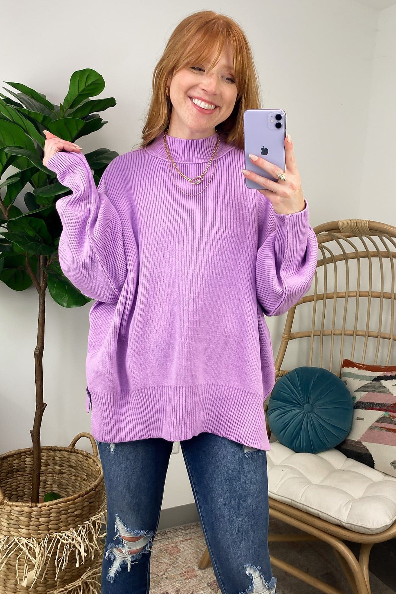 Easy Retreat Oversized Side Slit Sweater - FINAL SALE - Madison and Mallory