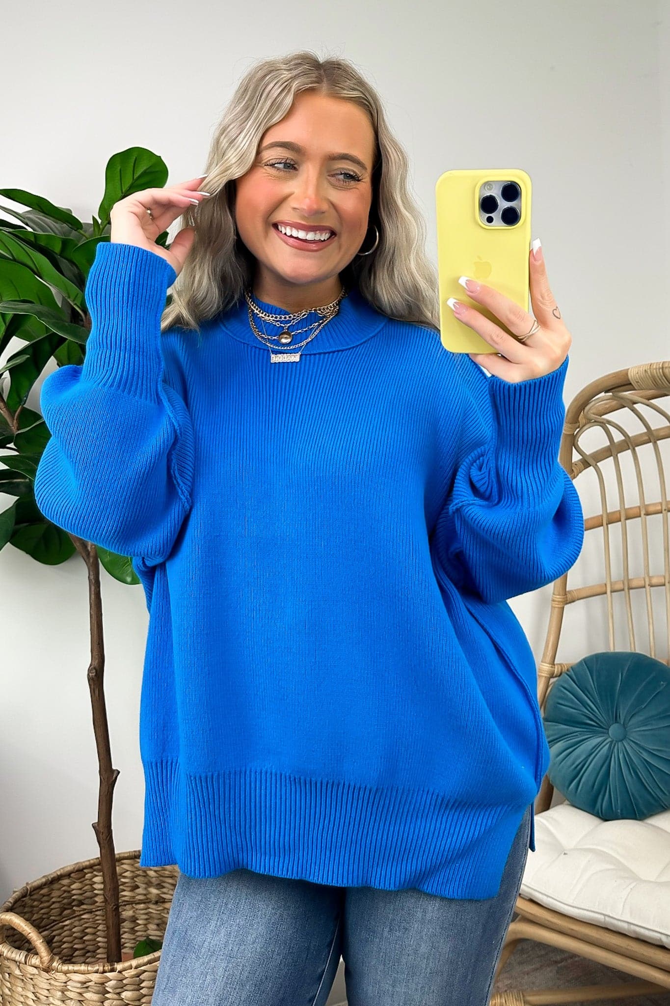 Easy Retreat Oversized Side Slit Sweater - FINAL SALE - Madison and Mallory