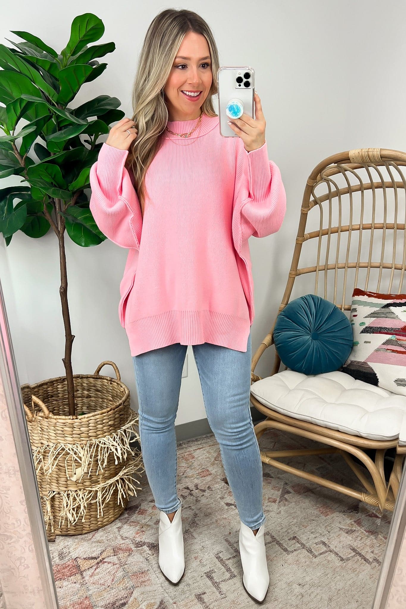 Easy Retreat Oversized Side Slit Sweater - BACK IN STOCK - Madison and Mallory